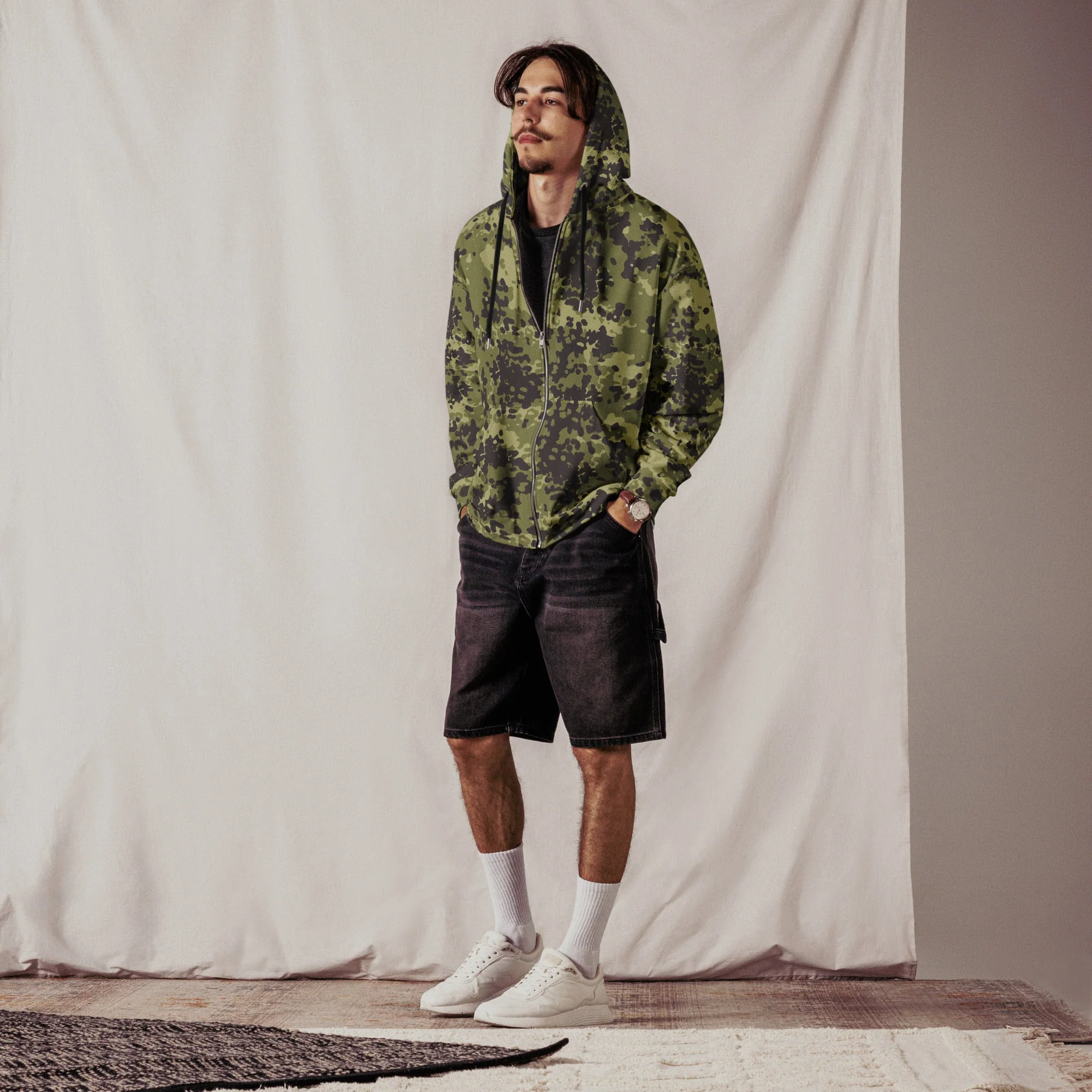 Danish Flecktarn Woodland CAMO Unisex Zip Hoodie - Image 5