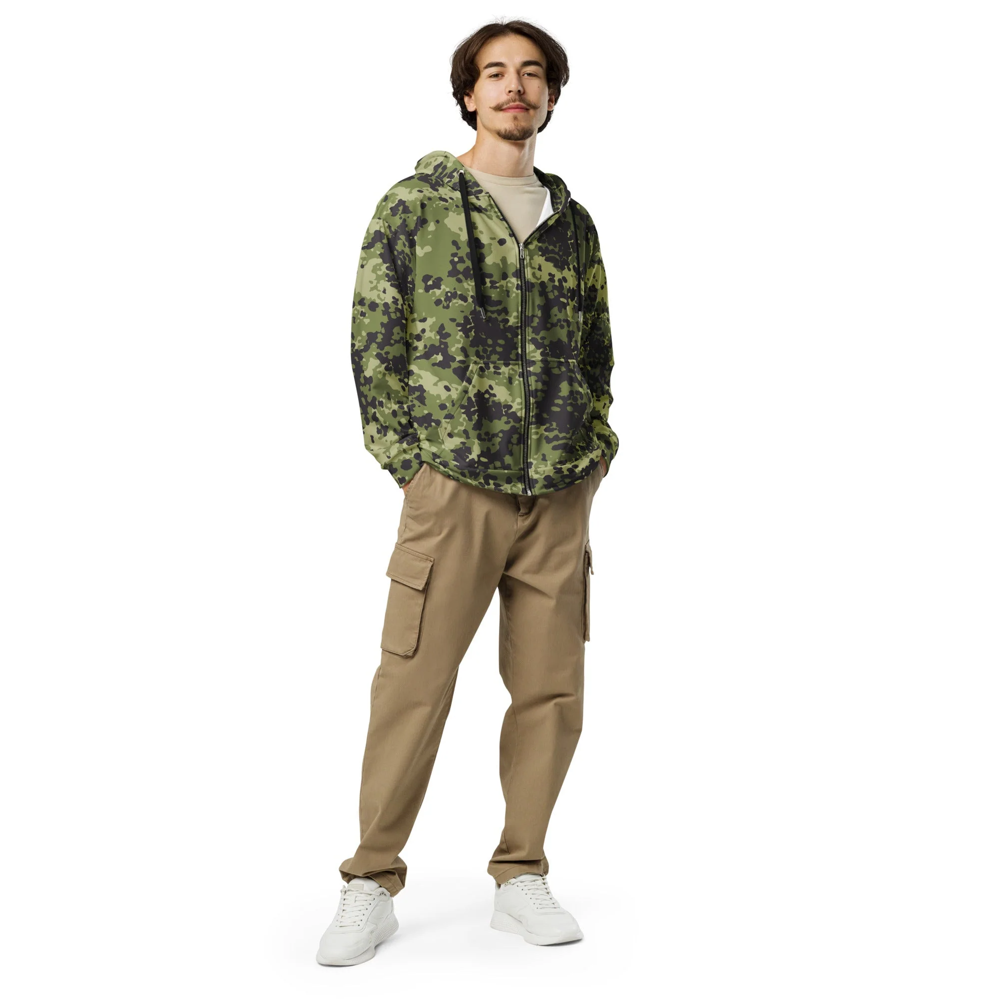 Danish Flecktarn Woodland CAMO Unisex Zip Hoodie - Image 7