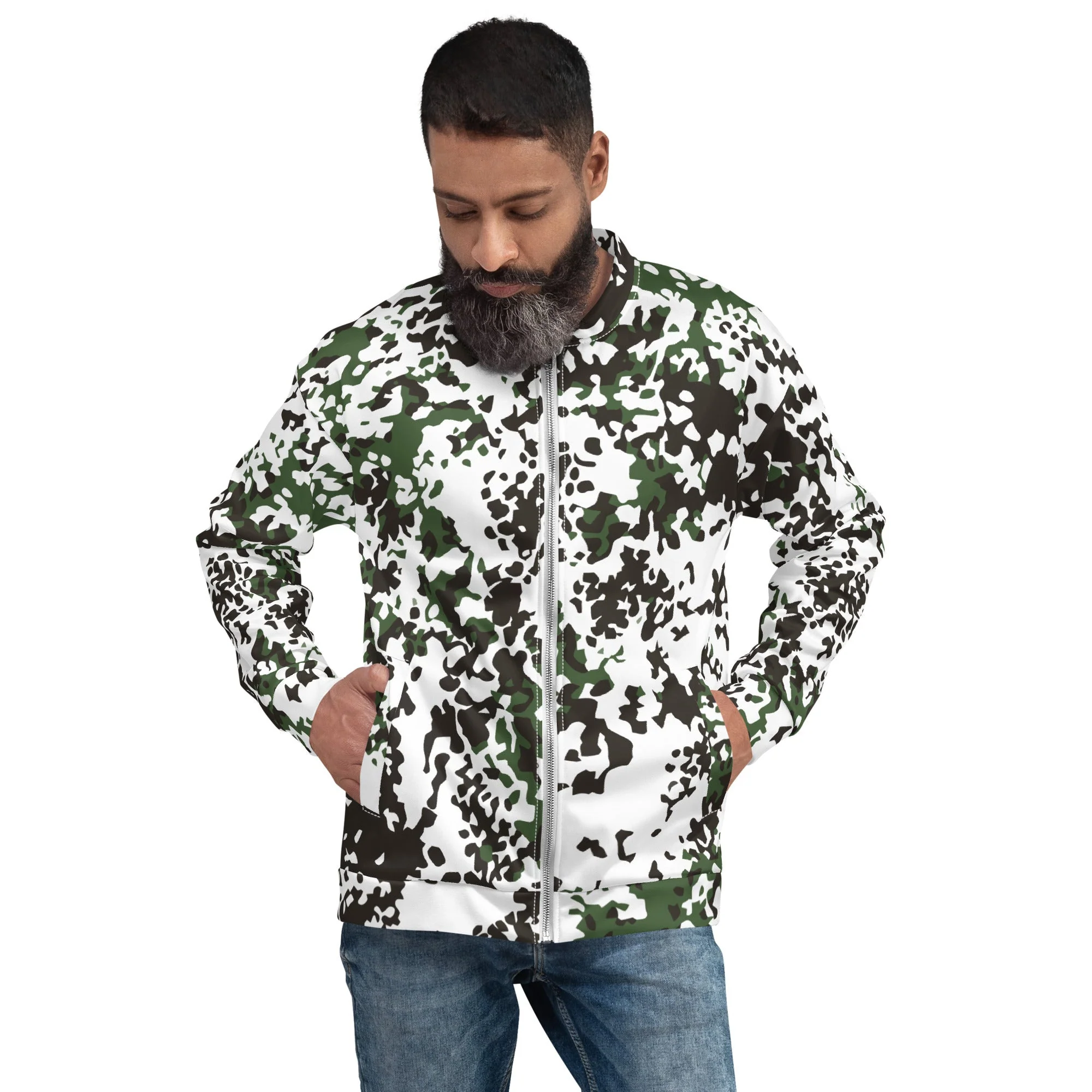 Danish Flecktarn Snow CAMO Unisex Bomber Jacket