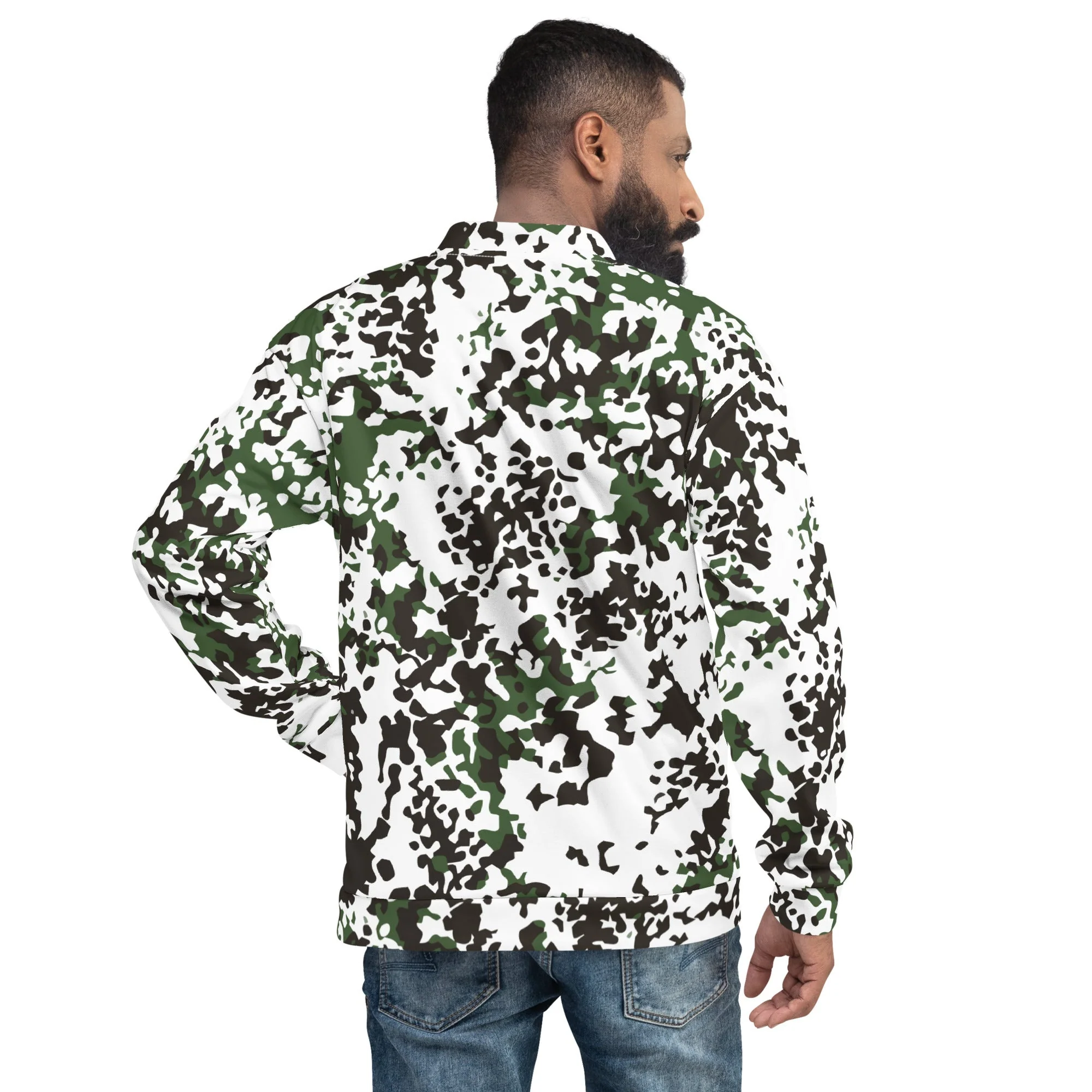 Danish Flecktarn Snow CAMO Unisex Bomber Jacket - Image 2