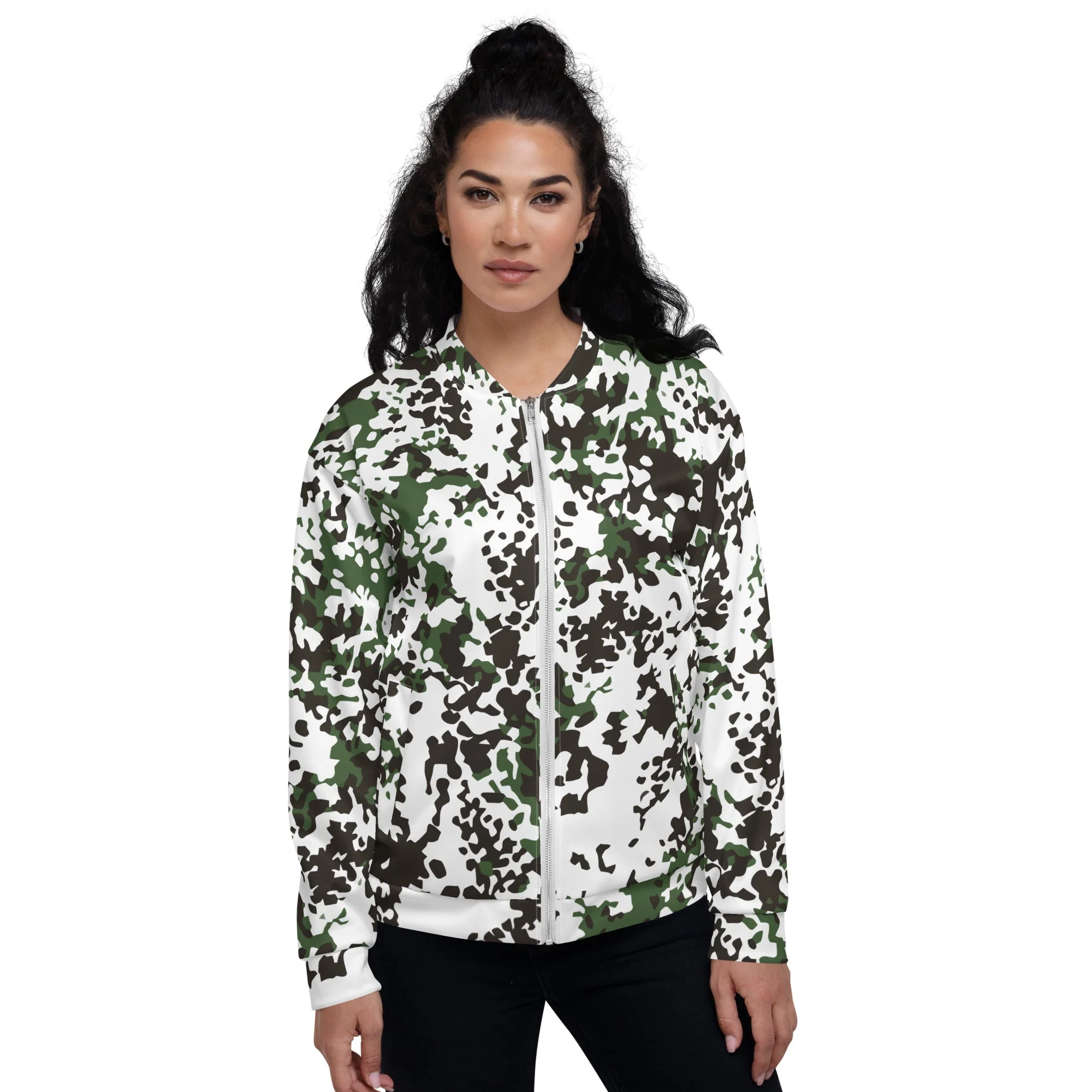 Danish Flecktarn Snow CAMO Unisex Bomber Jacket - Image 5