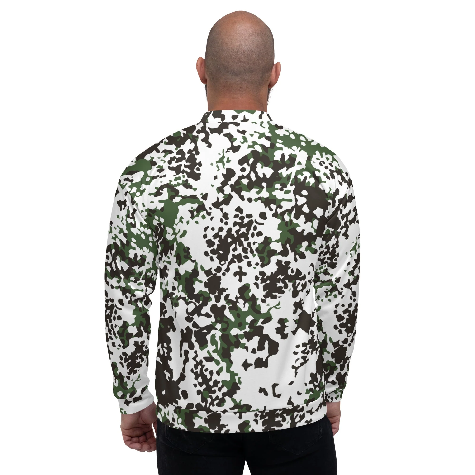 Danish Flecktarn Snow CAMO Unisex Bomber Jacket - Image 8