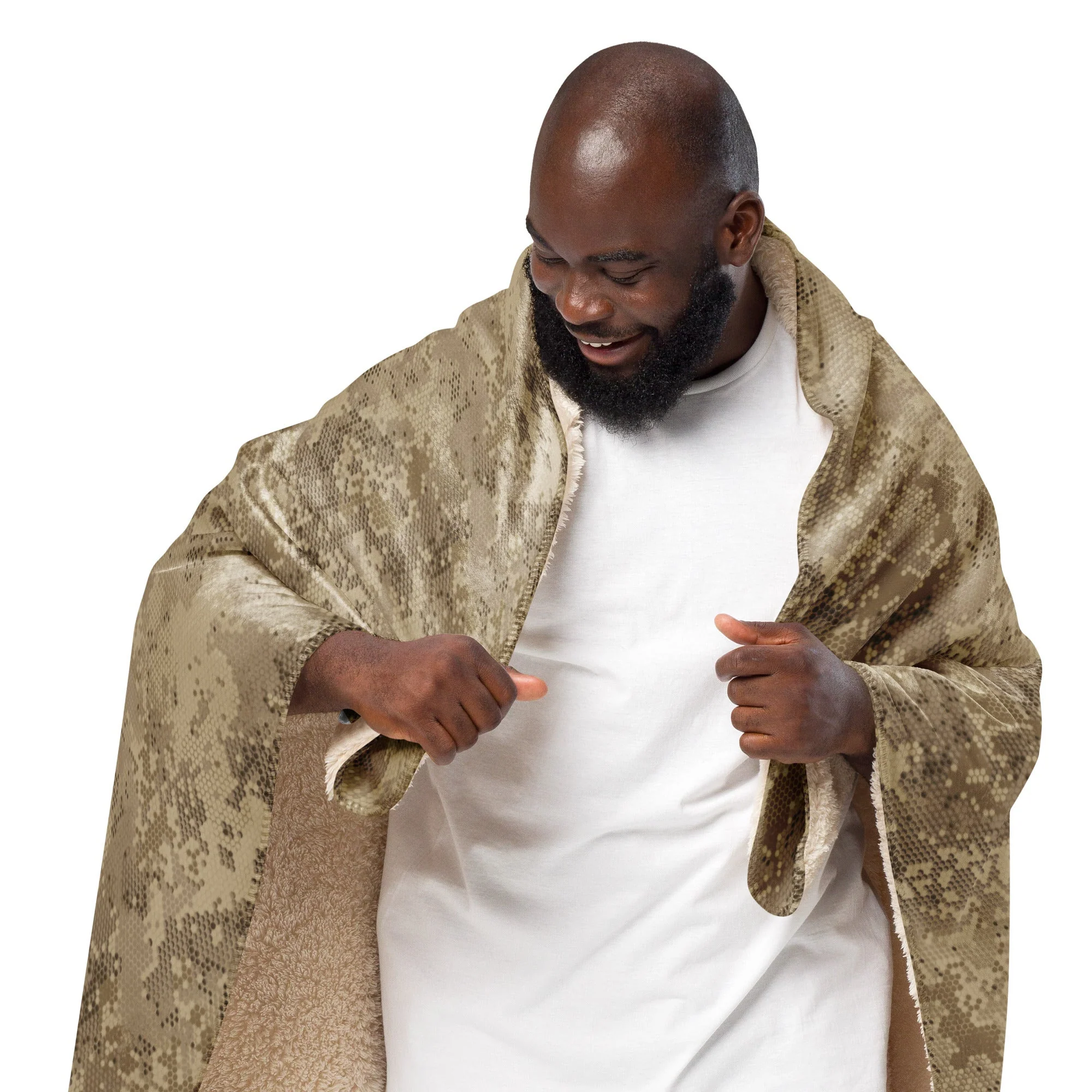 Rattlesnake Hex Desert CAMO Sherpa Blanket - Image 4