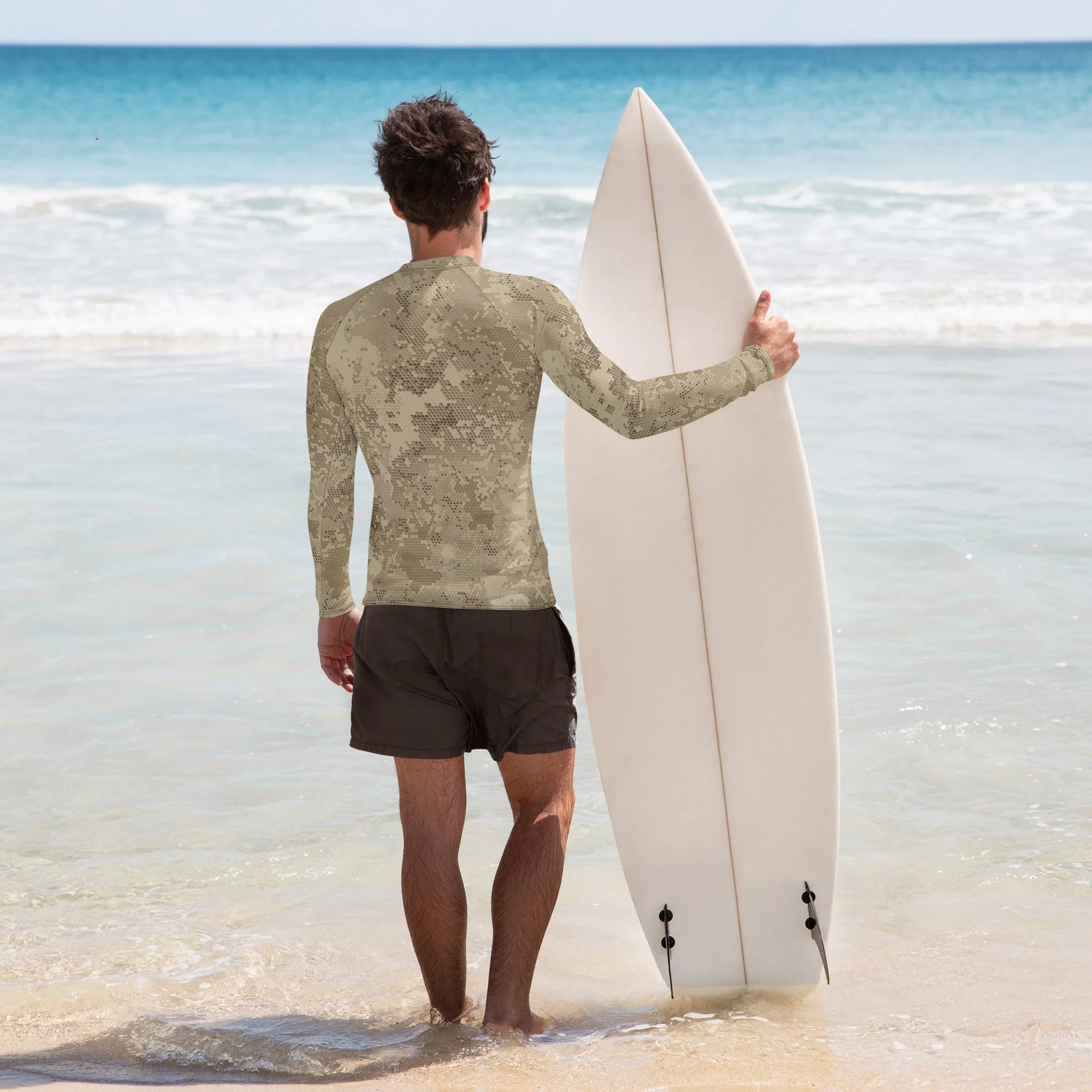 Rattlesnake Hex Desert CAMO Mens Long-Sleeve Rash Guard - Image 2