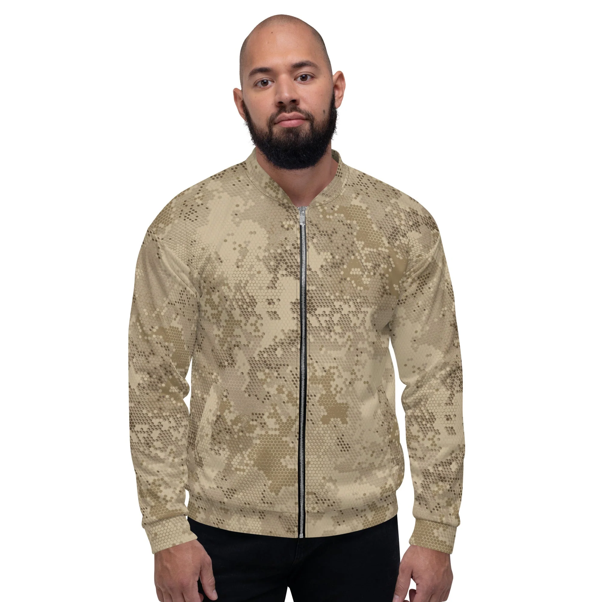 Rattlesnake Hex Desert CAMO Unisex Bomber Jacket - Image 6