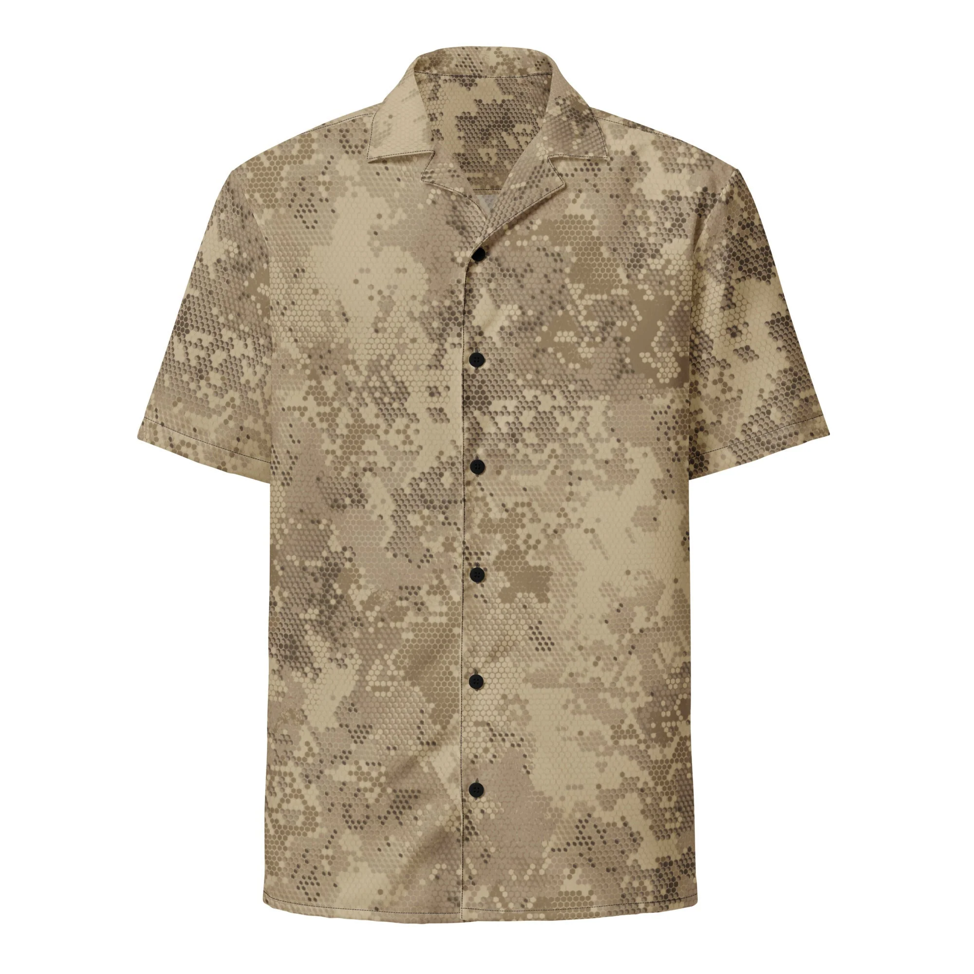 Rattlesnake Hex Desert CAMO Unisex Short-Sleeve Button Shirt - Image 11