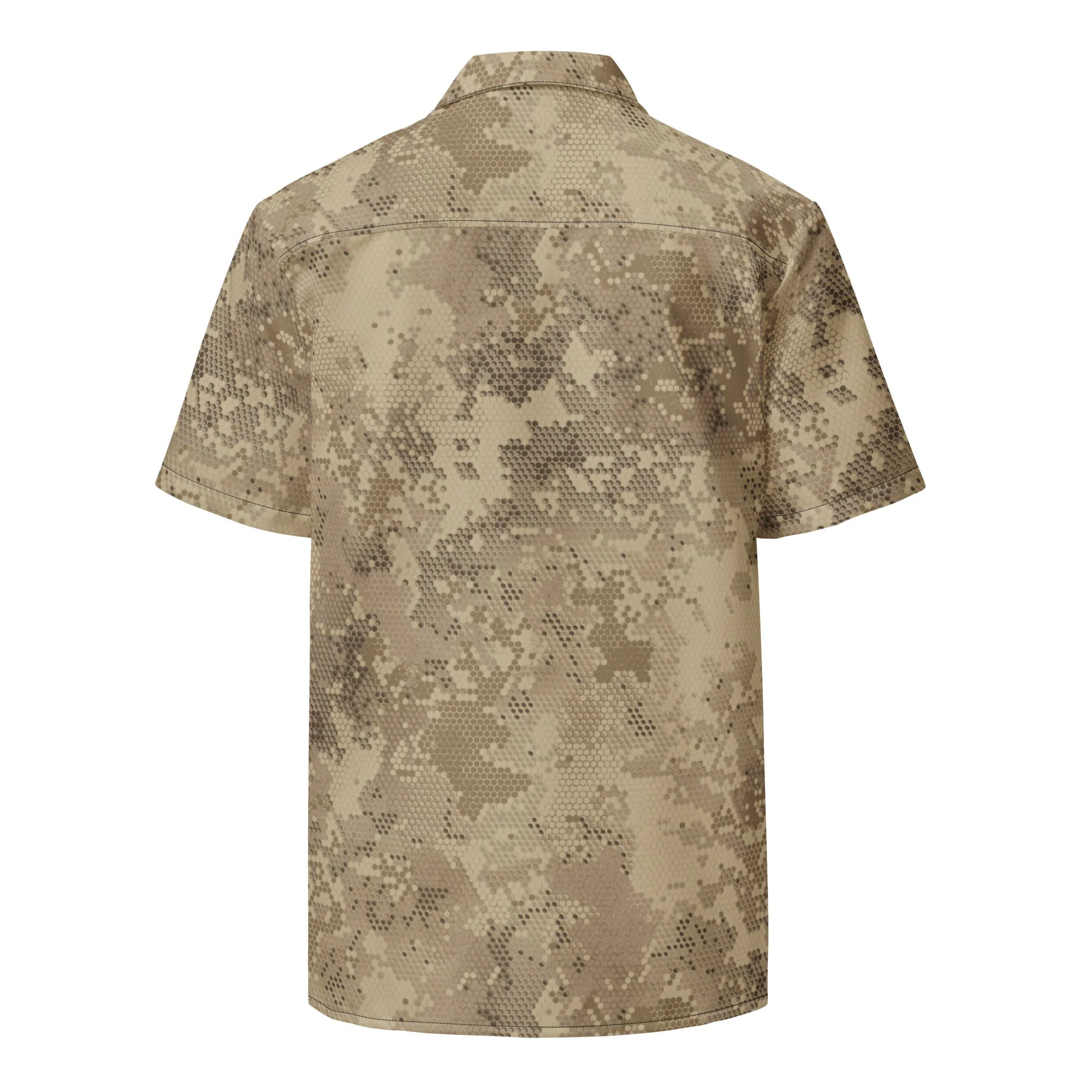 Rattlesnake Hex Desert CAMO Unisex Short-Sleeve Button Shirt - Image 8