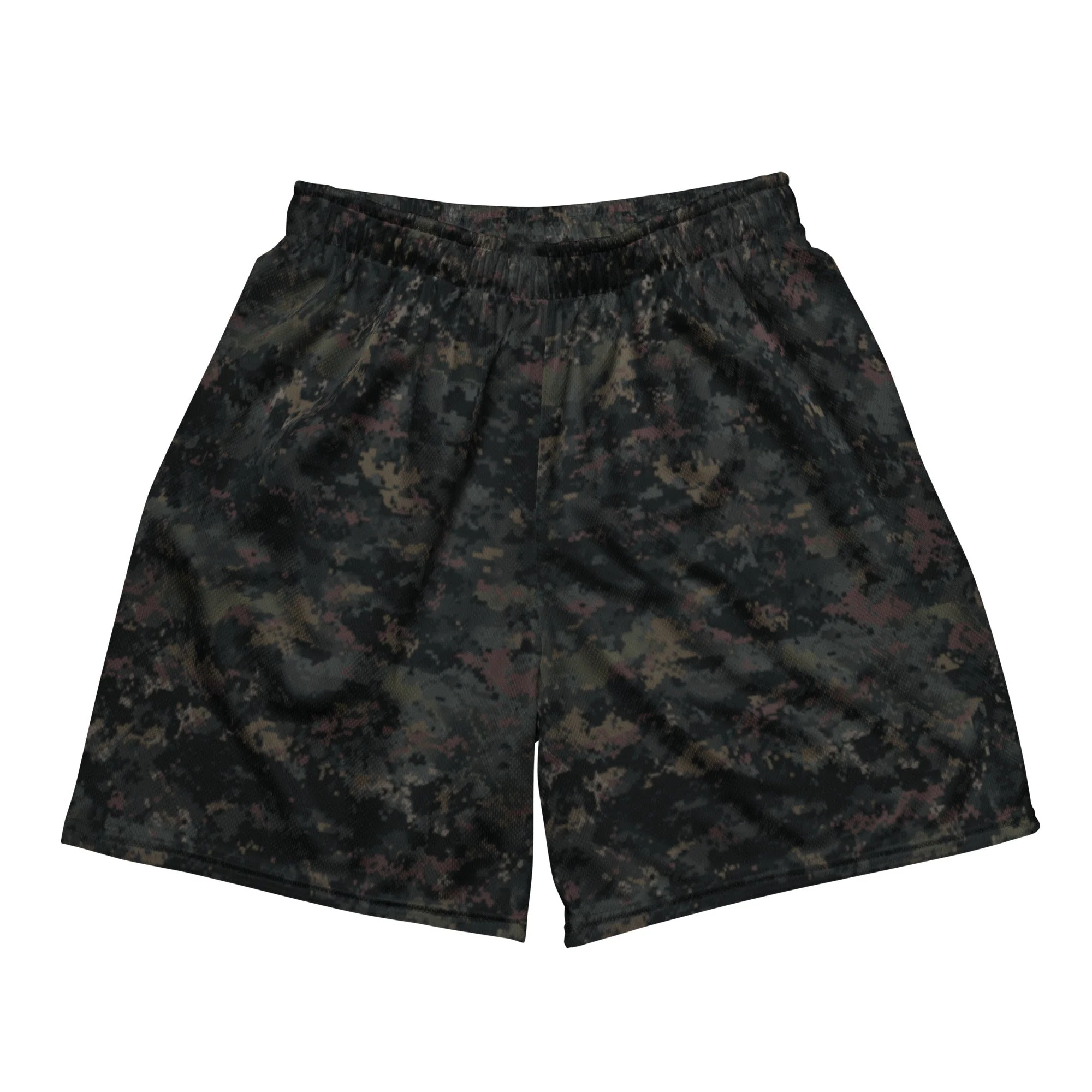 Digital Black Night Rust CAMO Unisex Mesh Shorts