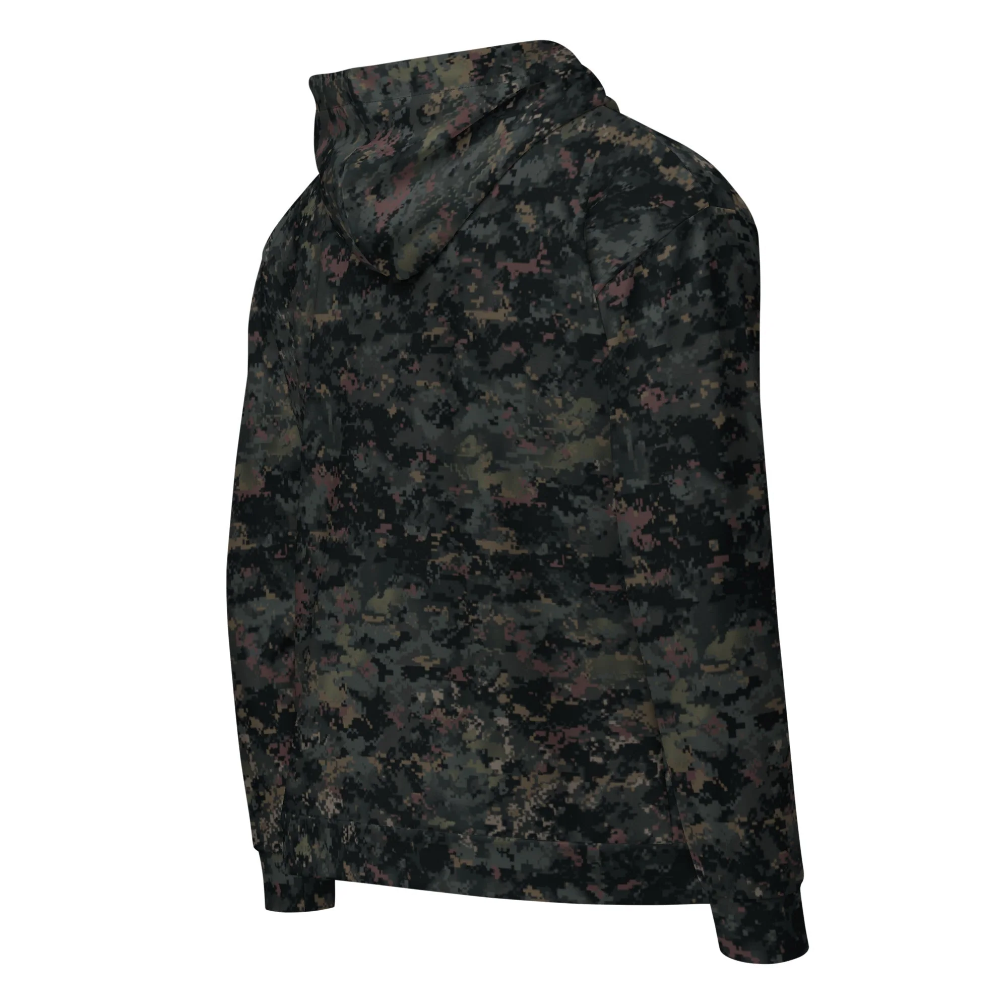 Digital Black Night Rust CAMO Unisex Zip Hoodie - Image 17