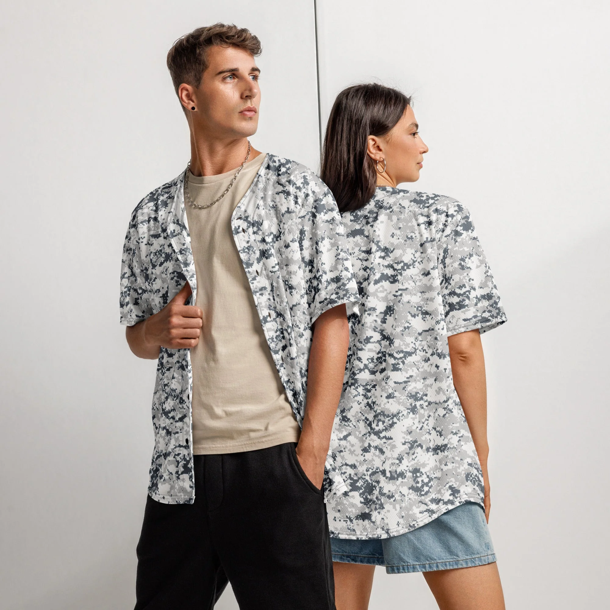 Digital Snow CAMO Unisex Baseball Jersey