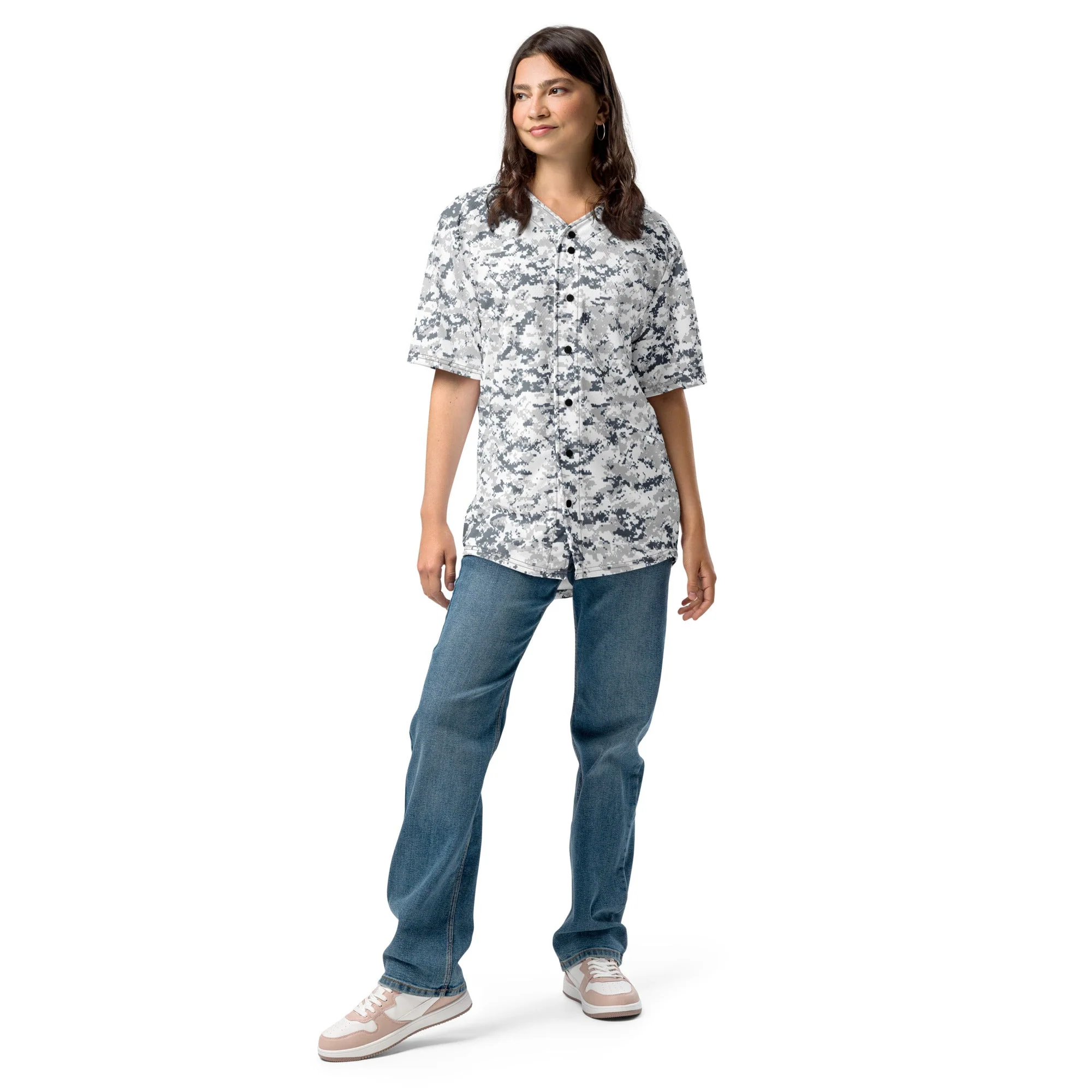 Digital Snow CAMO Unisex Baseball Jersey - Image 11