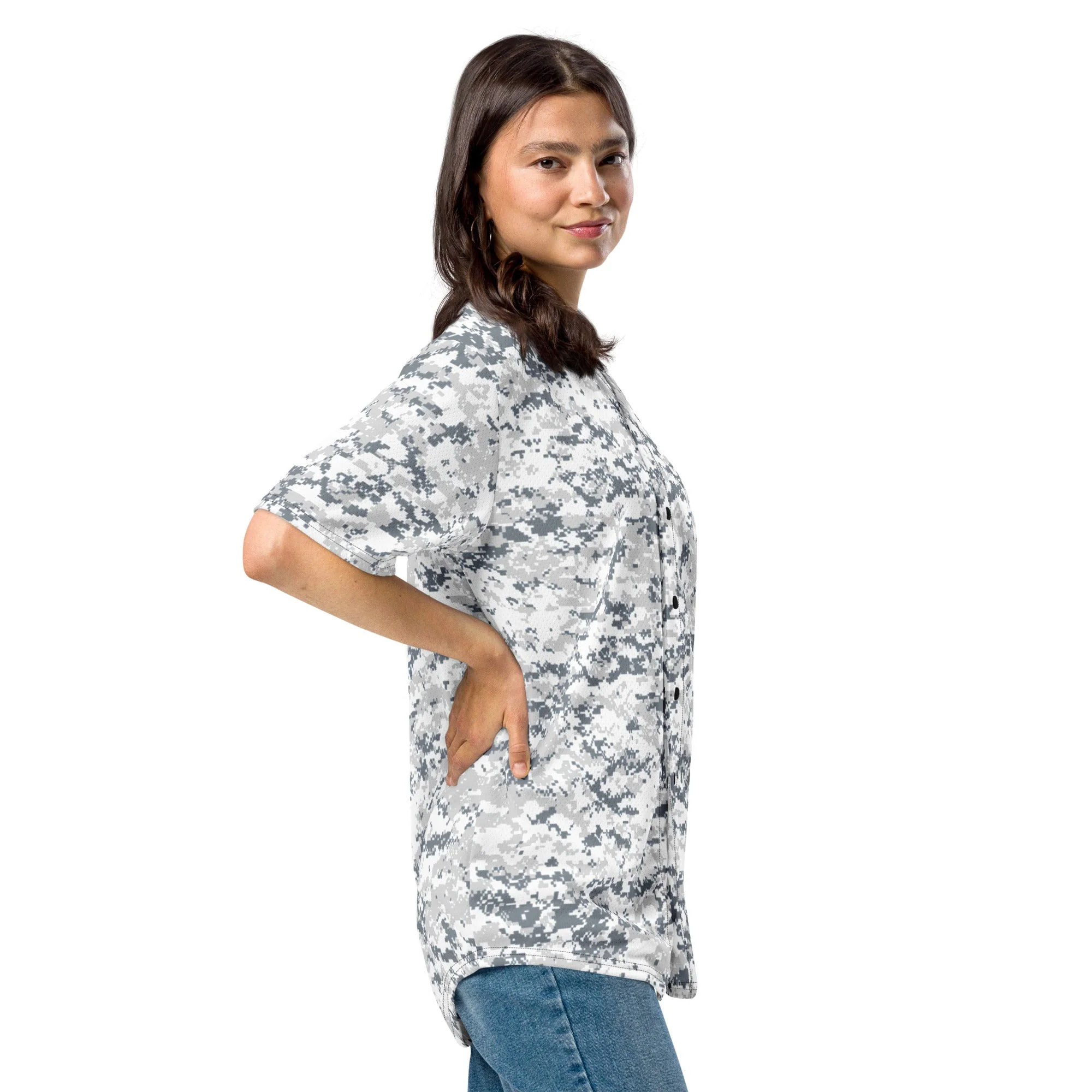 Digital Snow CAMO Unisex Baseball Jersey - Image 3