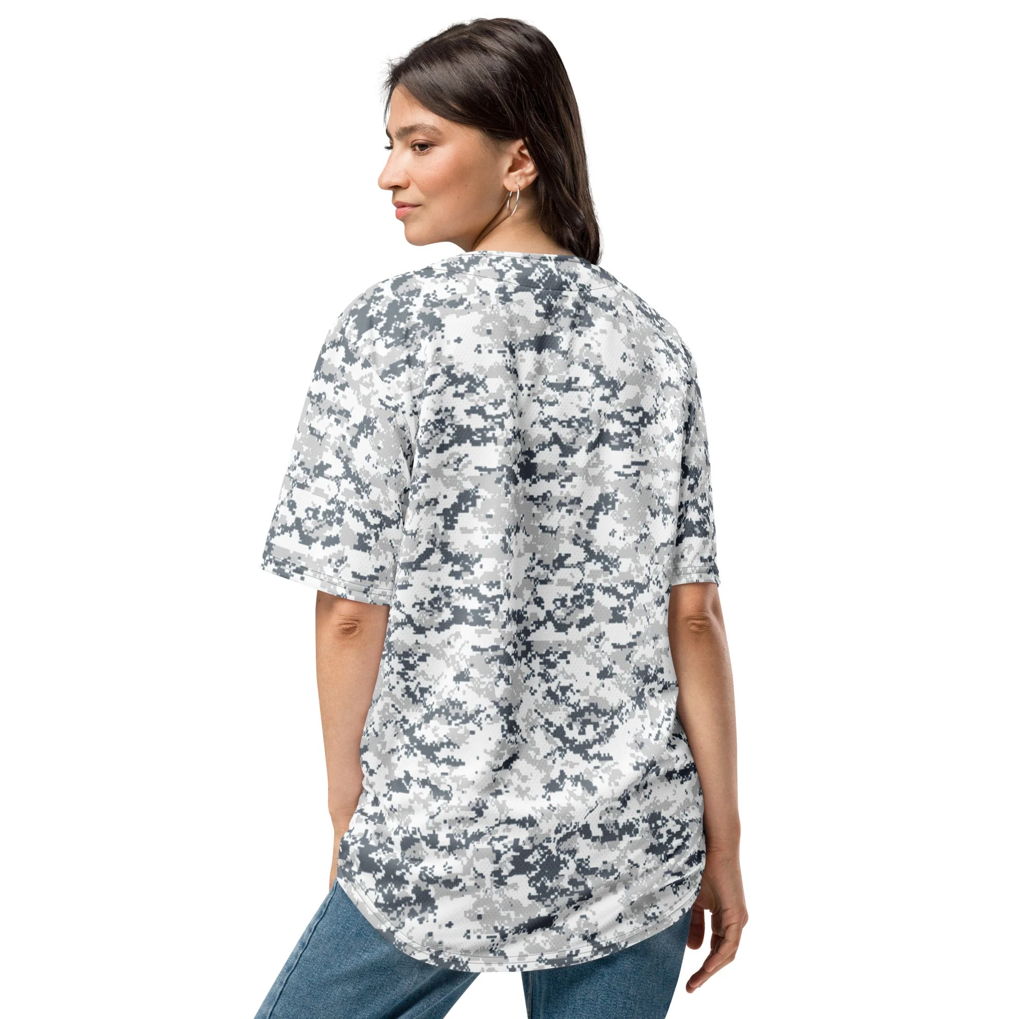Digital Snow CAMO Unisex Baseball Jersey - Image 4