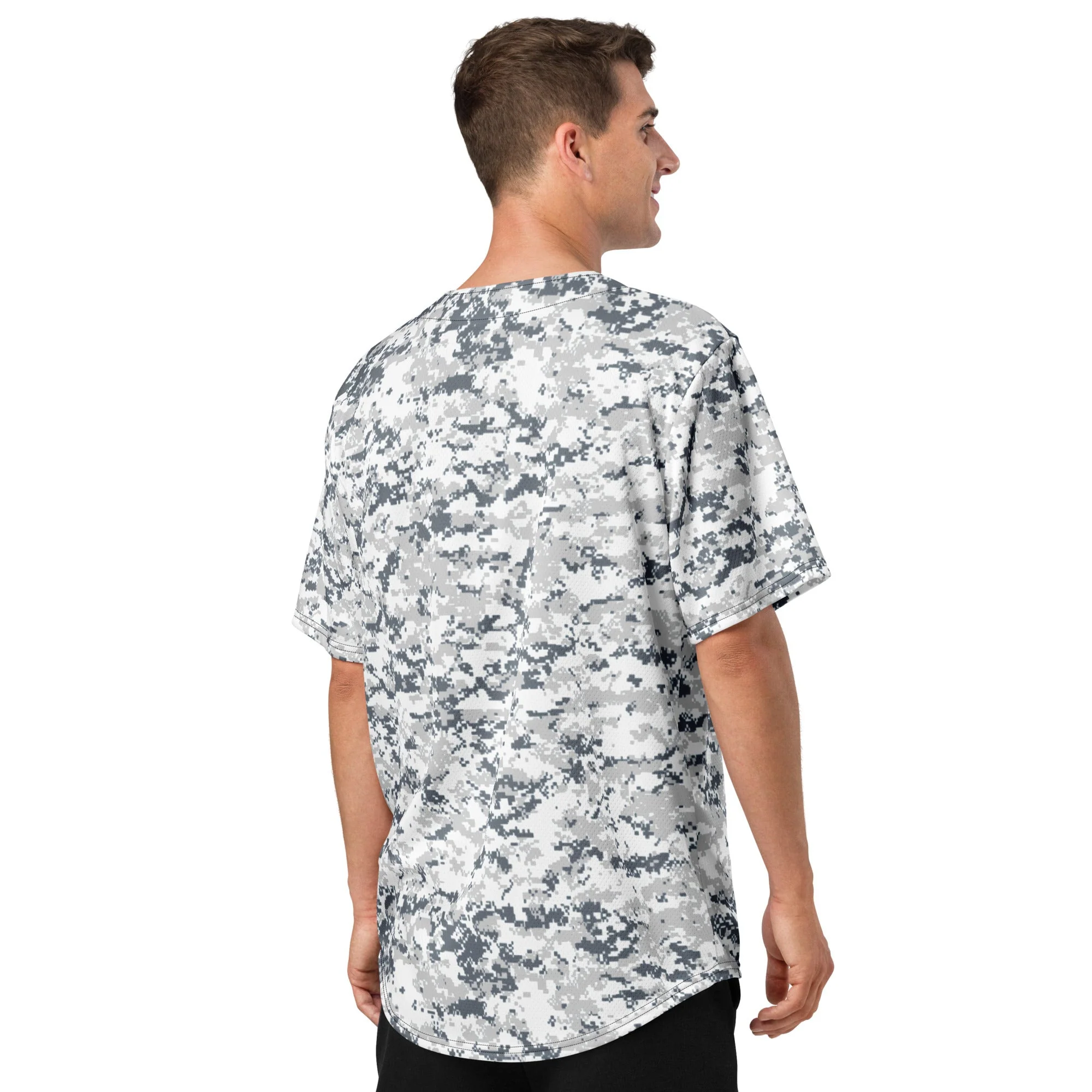 Digital Snow CAMO Unisex Baseball Jersey - Image 8