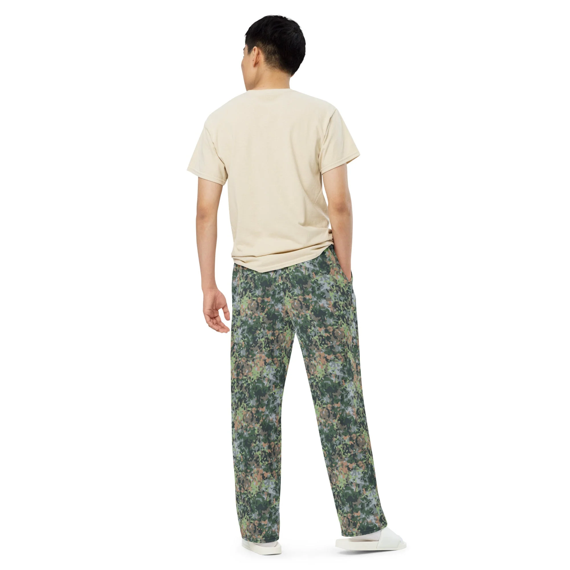 Dutch Fractal Green CAMO Unisex Wide-Leg Leisure Pants - Image 4
