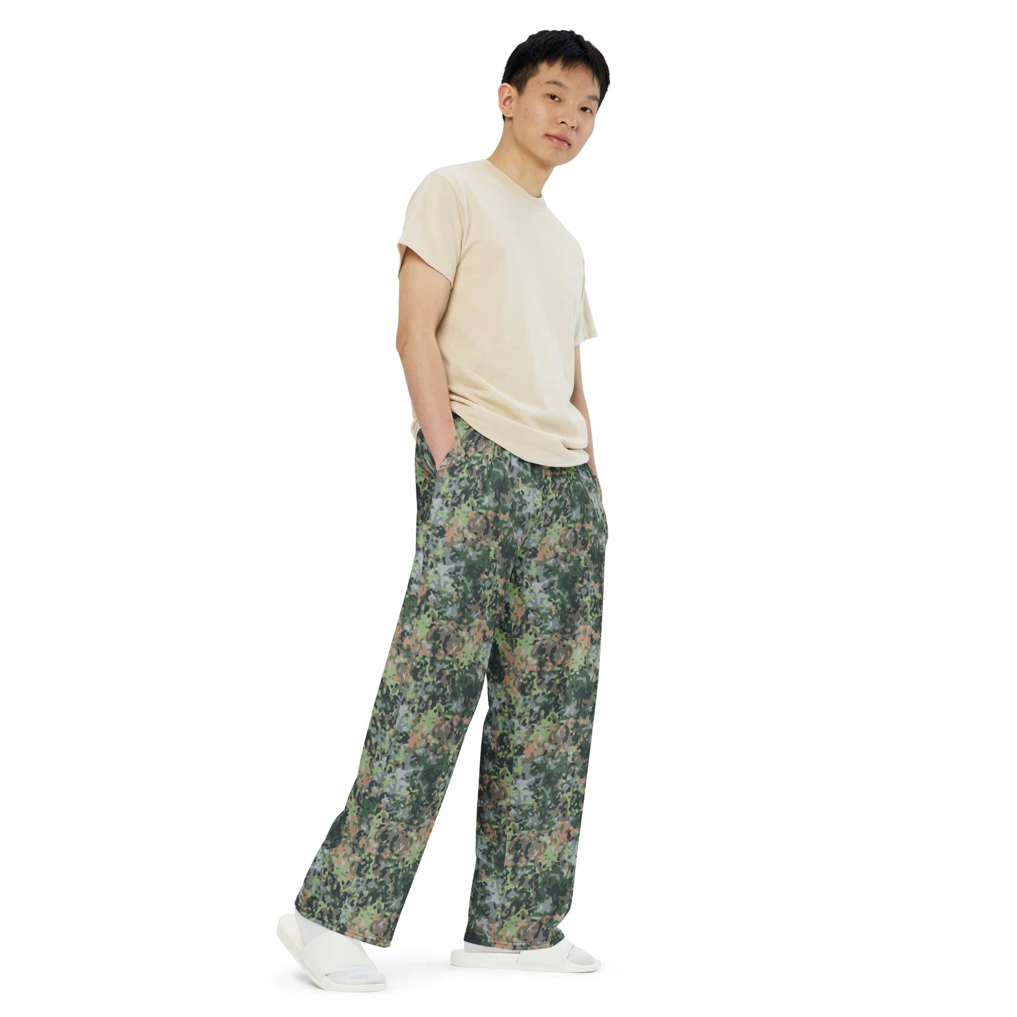 Dutch Fractal Green CAMO Unisex Wide-Leg Leisure Pants - Image 6