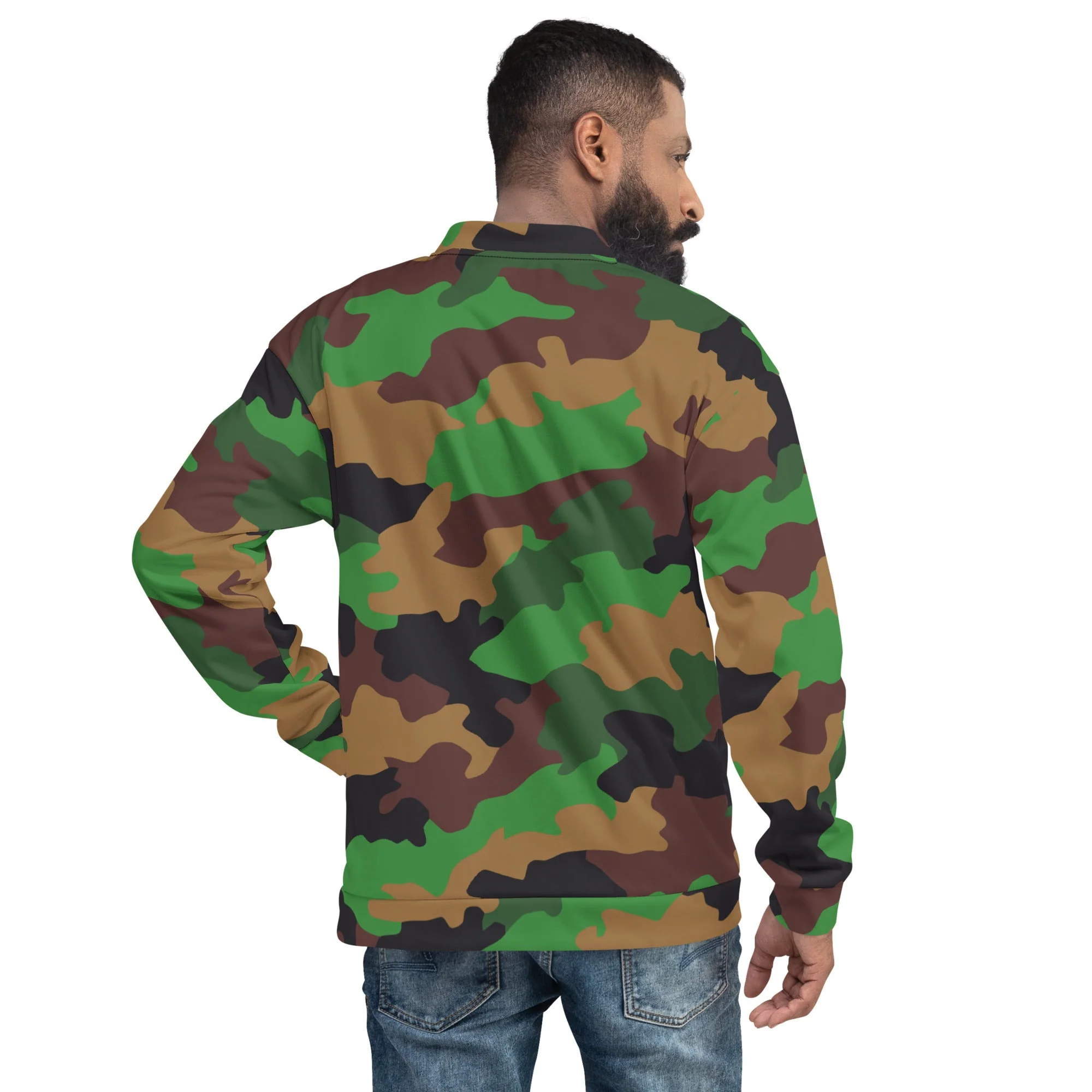 Dutch Jungle CAMO Unisex Bomber Jacket - Image 2