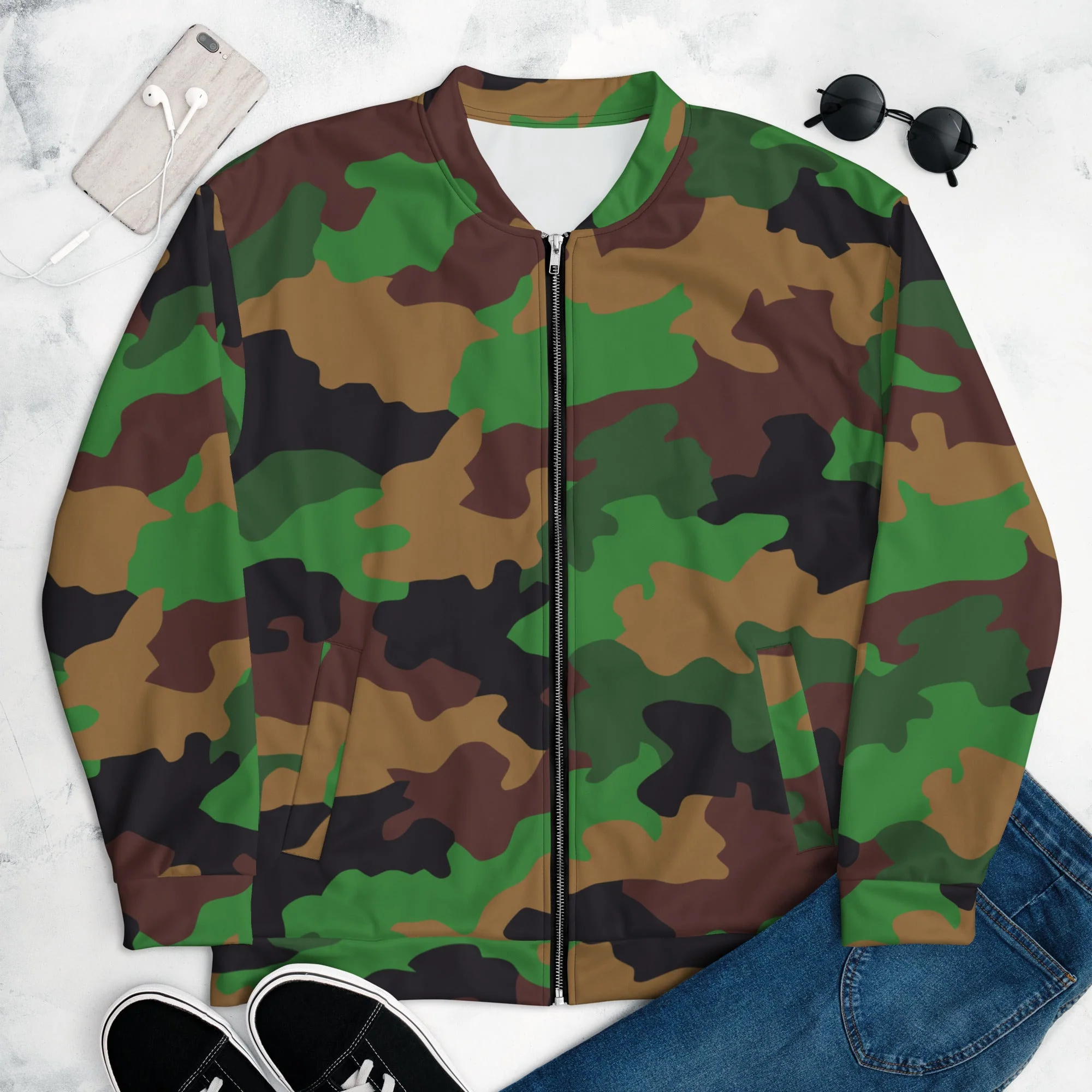 Dutch Jungle CAMO Unisex Bomber Jacket - Image 3