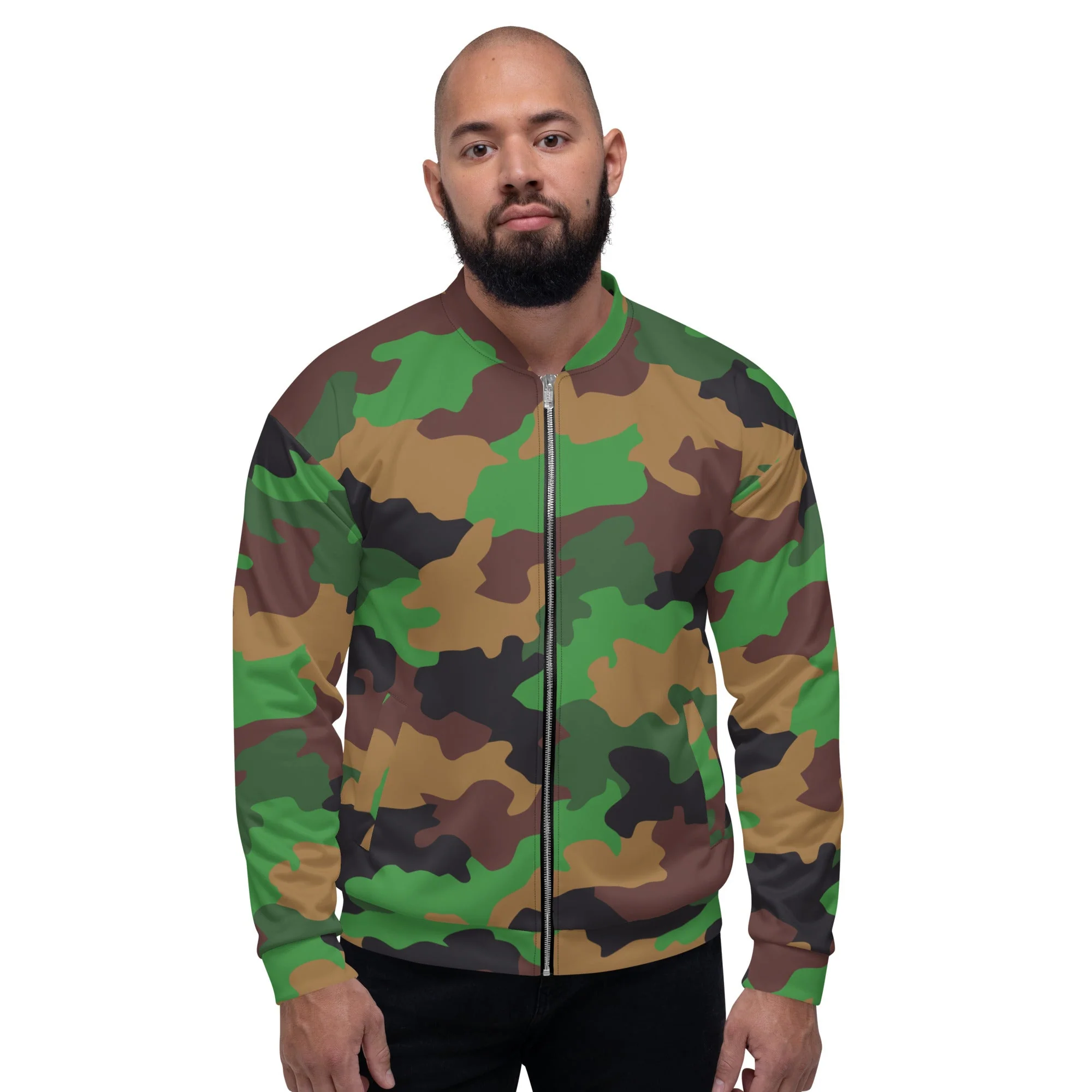 Dutch Jungle CAMO Unisex Bomber Jacket - Image 6