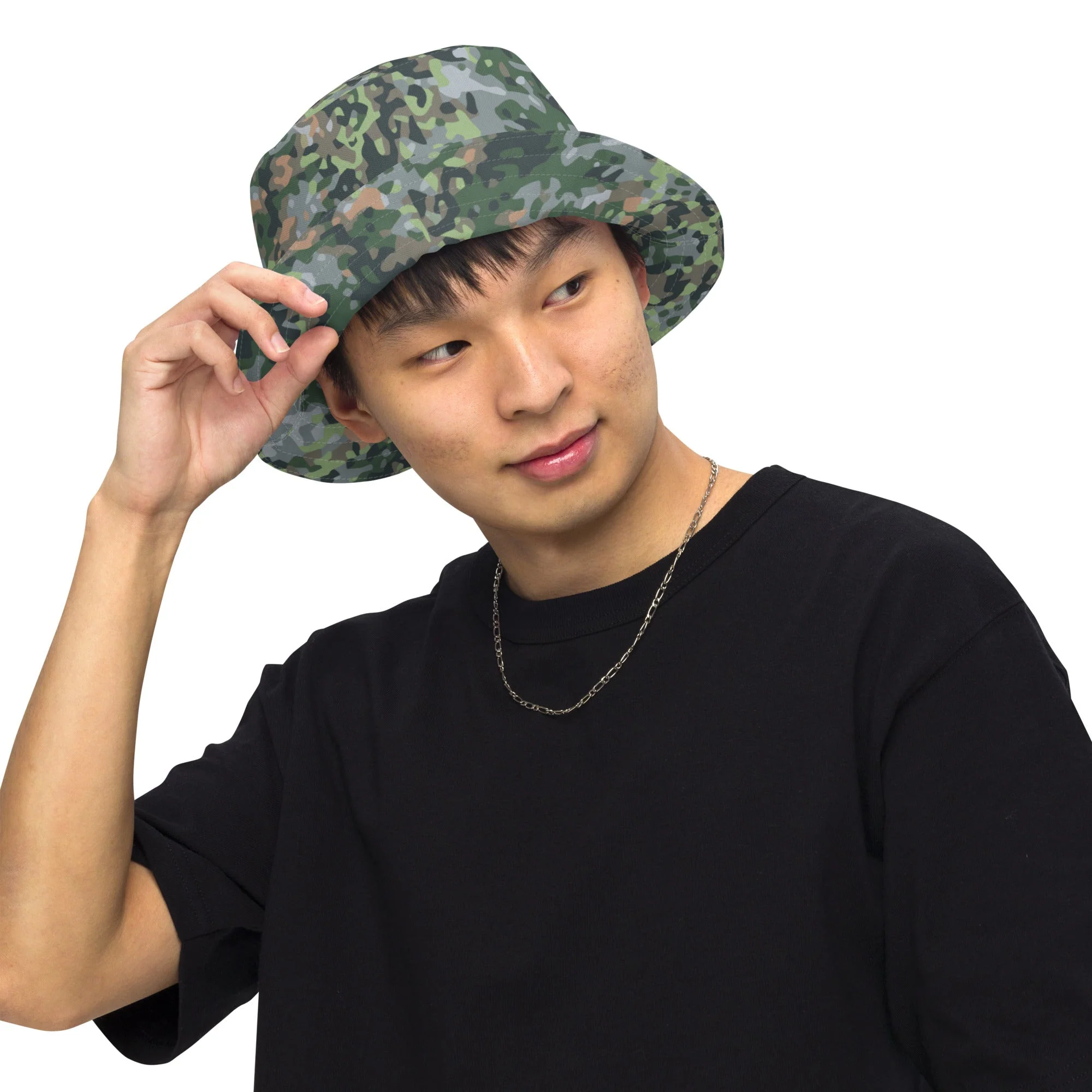 Dutch Fractal Green CAMO Reversible Bucket Hat - Image 3
