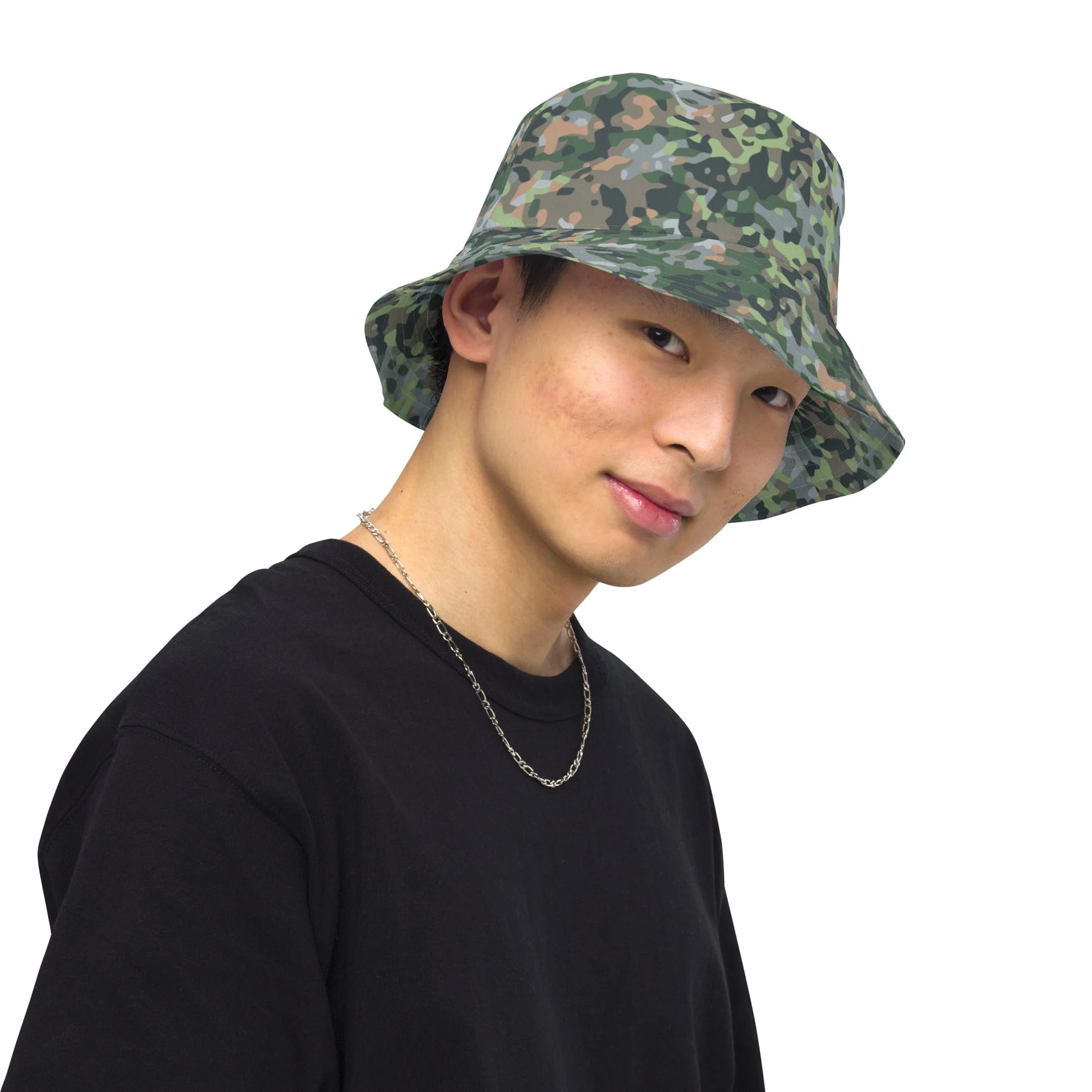 Dutch Fractal Green CAMO Reversible Bucket Hat - Image 4