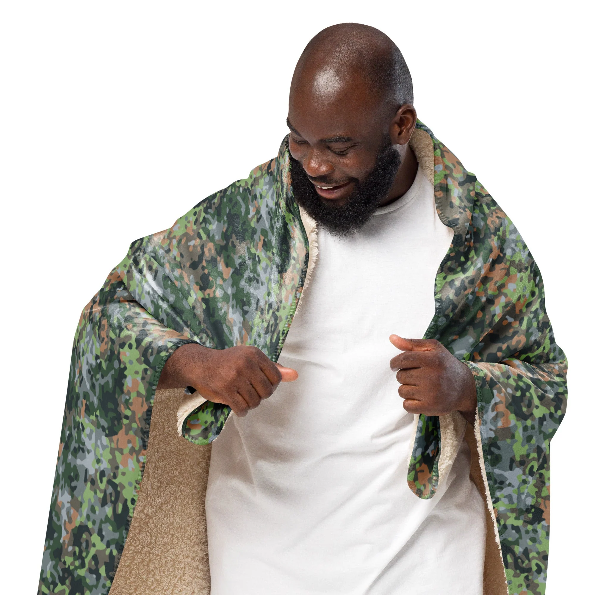 Dutch Fractal Green CAMO Sherpa Blanket - Image 7
