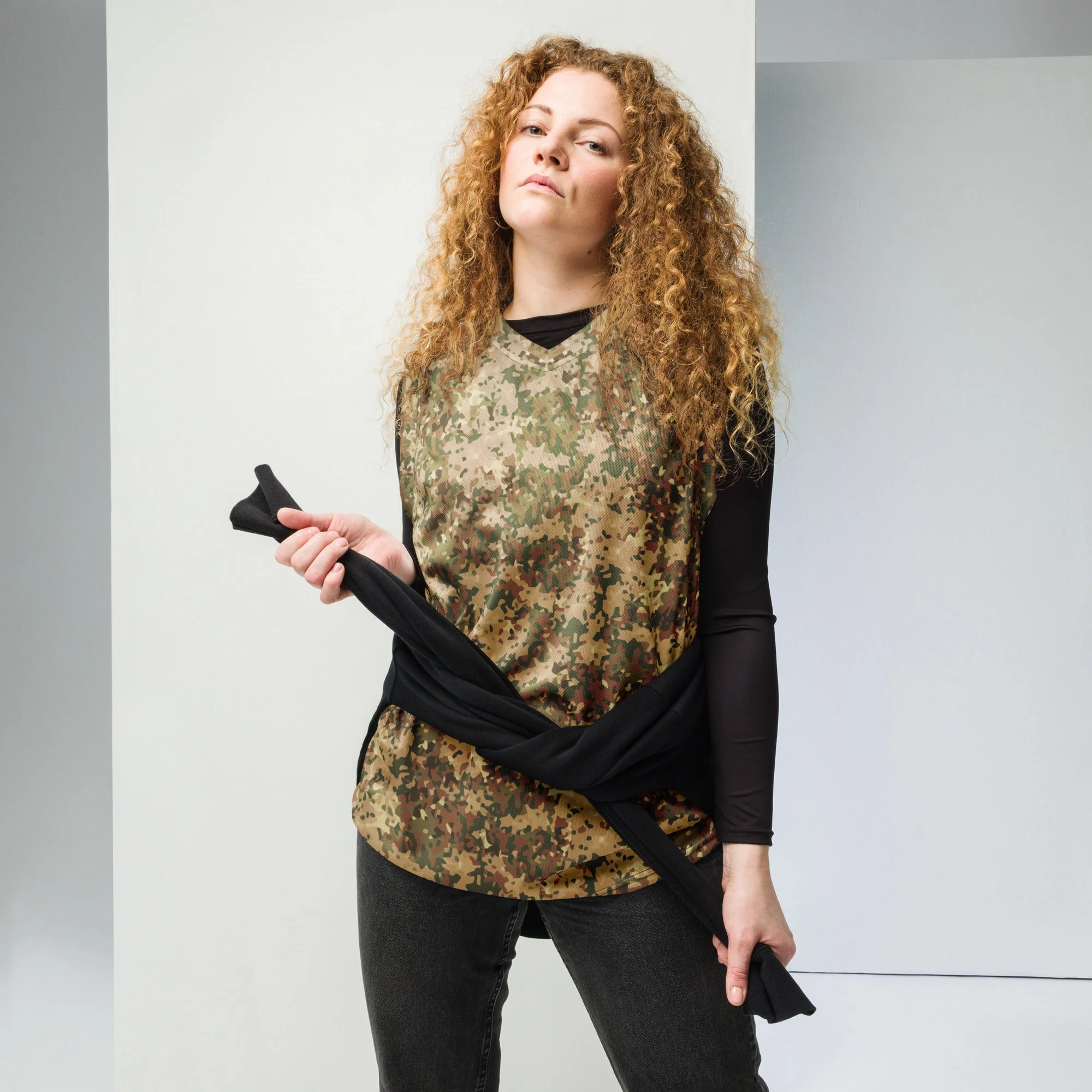 Dutch Fractal Tan CAMO Unisex Basketball Jersey - Image 2