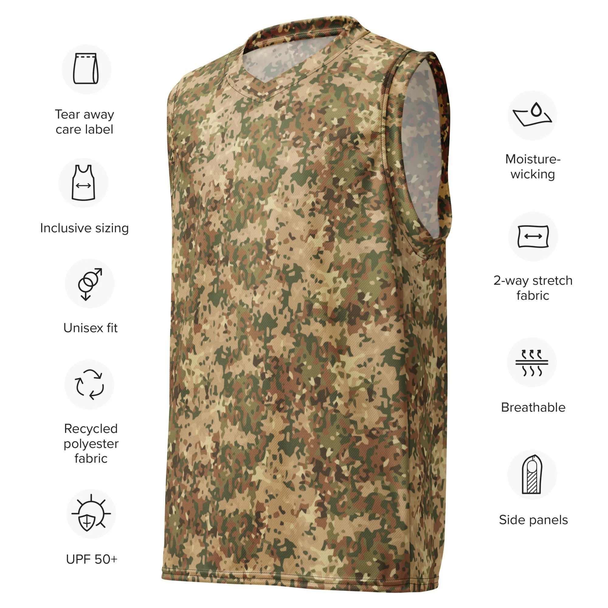 Dutch Fractal Tan CAMO Unisex Basketball Jersey - Image 3