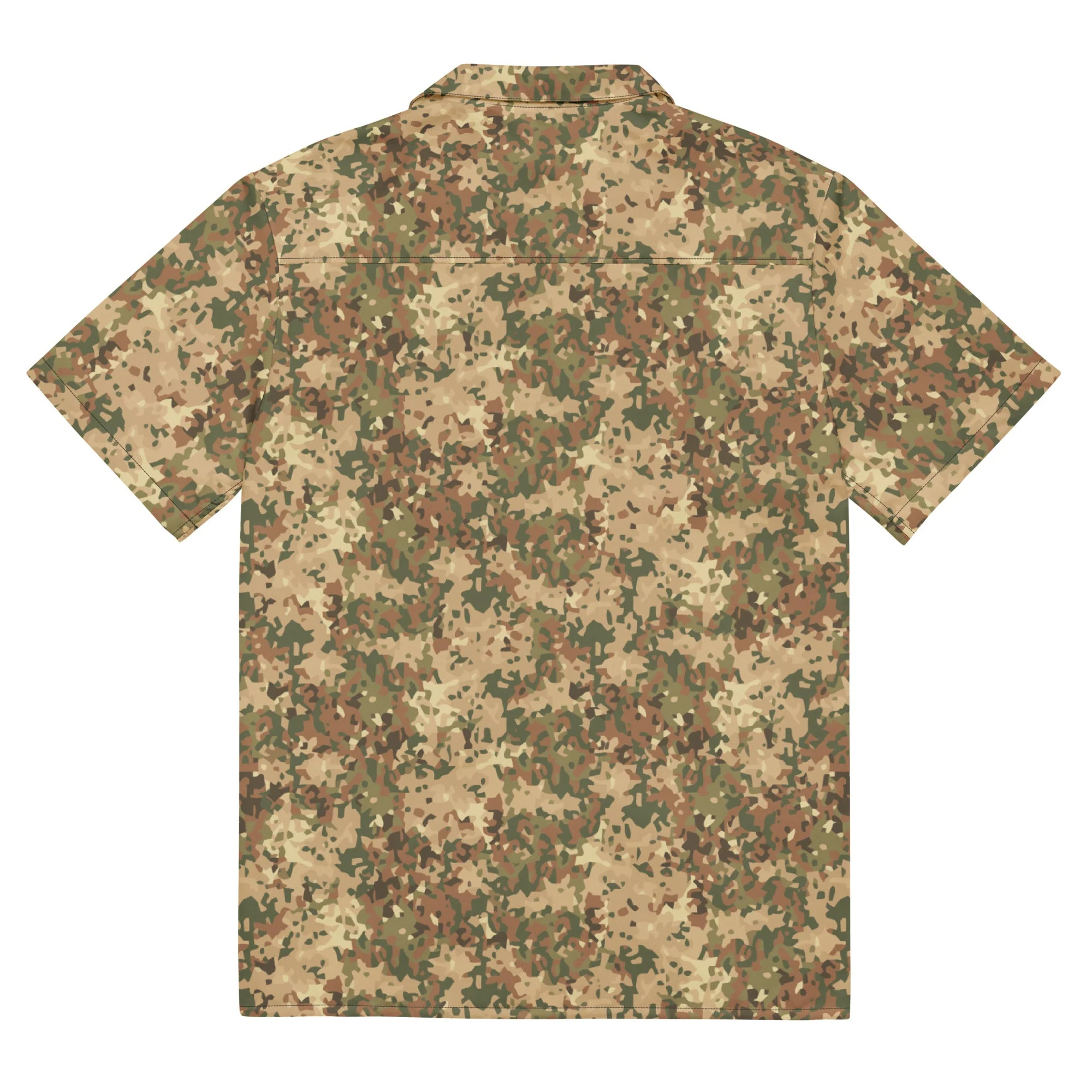 Dutch Fractal Tan CAMO Unisex Short-Sleeve Button Shirt - Image 4
