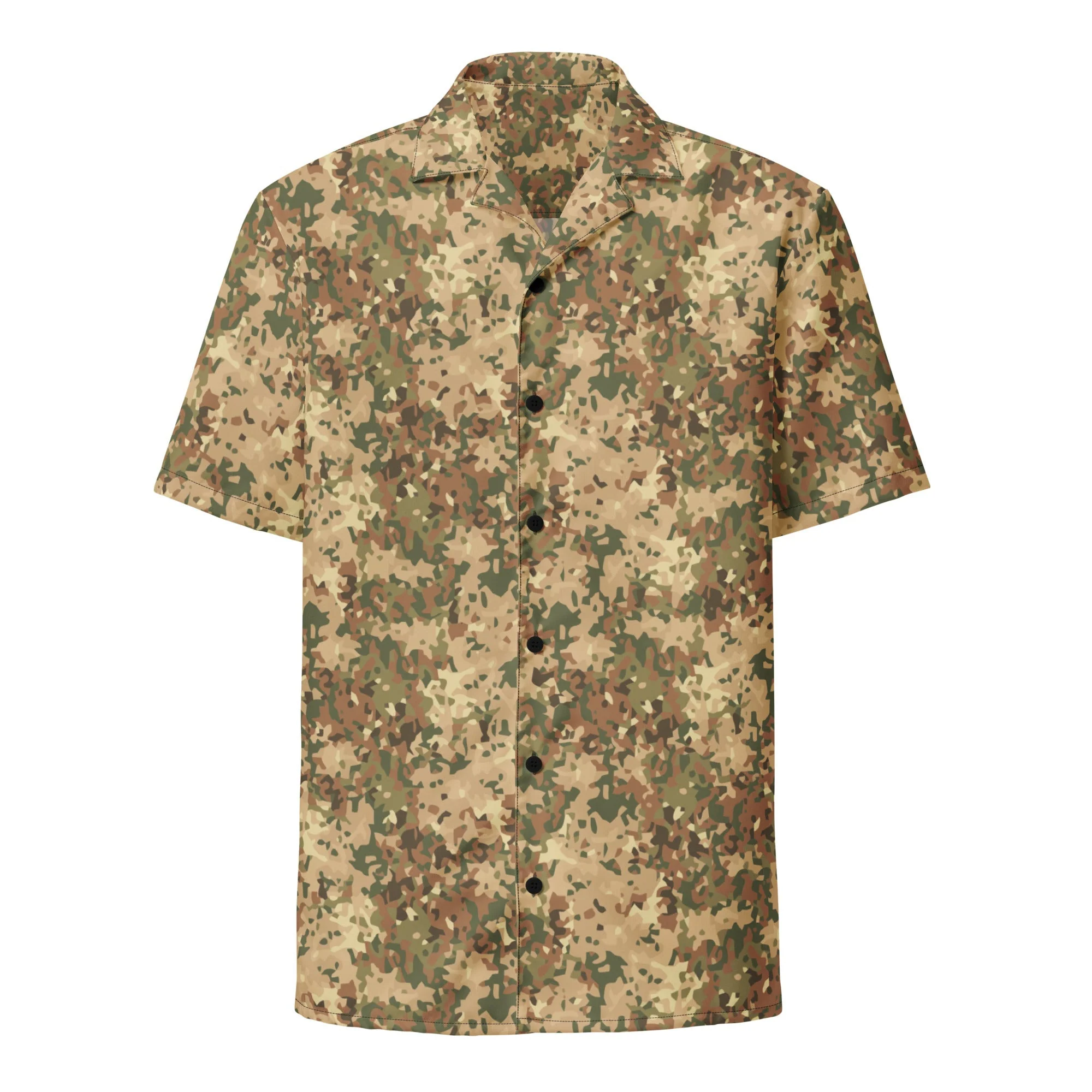 Dutch Fractal Tan CAMO Unisex Short-Sleeve Button Shirt - Image 5