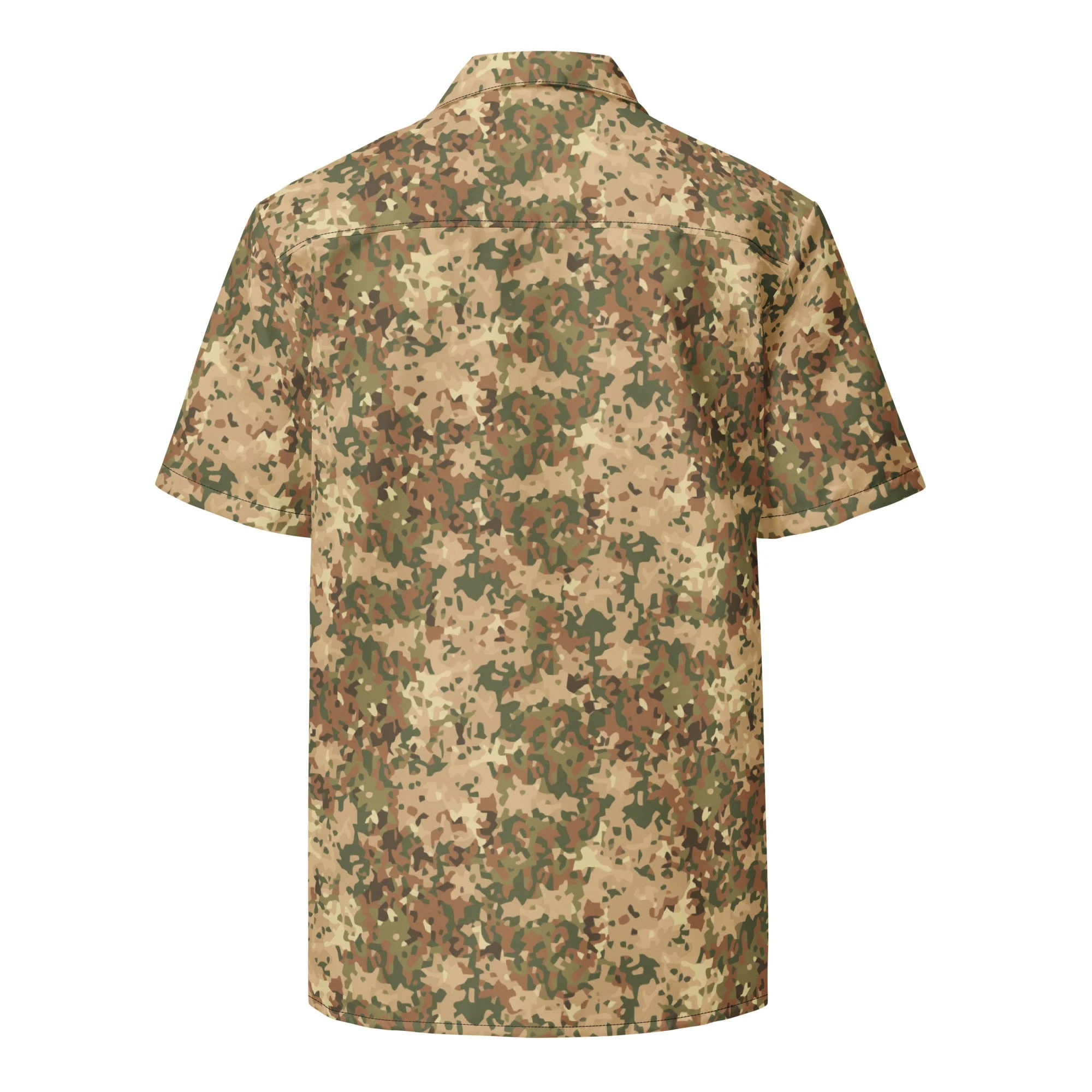 Dutch Fractal Tan CAMO Unisex Short-Sleeve Button Shirt - Image 7