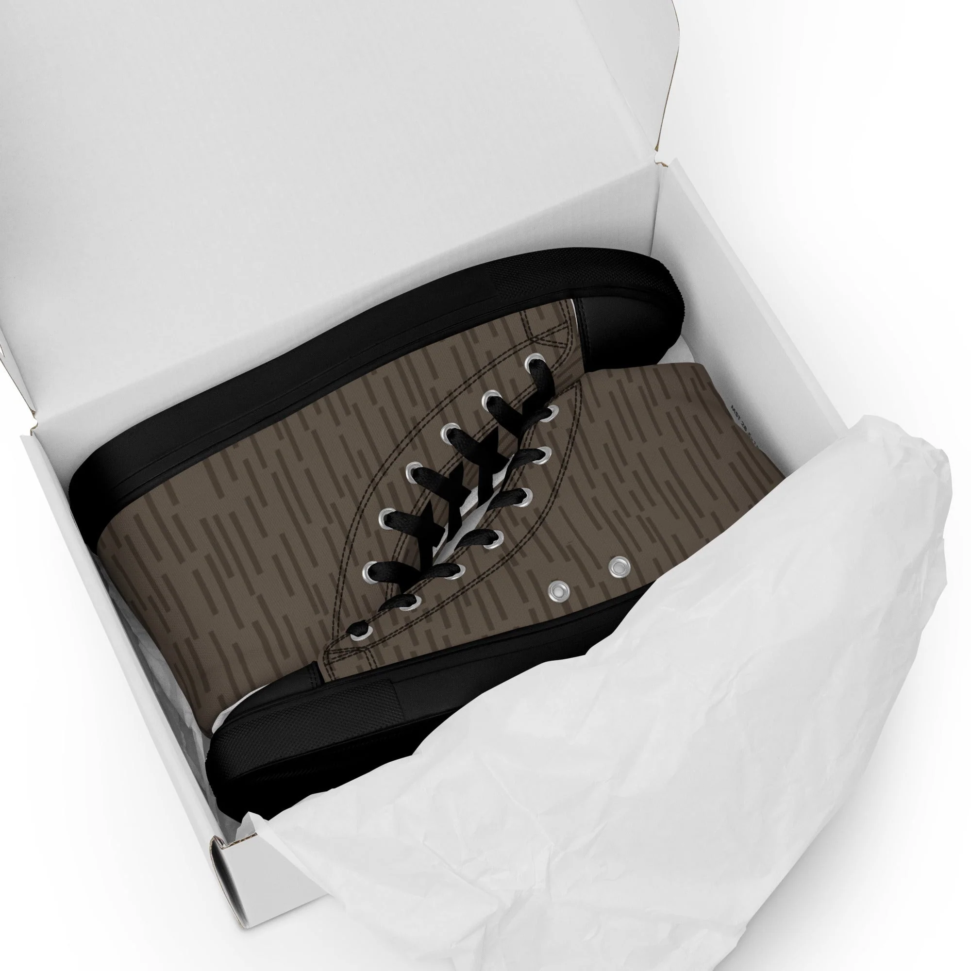 German Strichtarn Brown CAMO Mens High-Top Canvas Shoes - Image 5