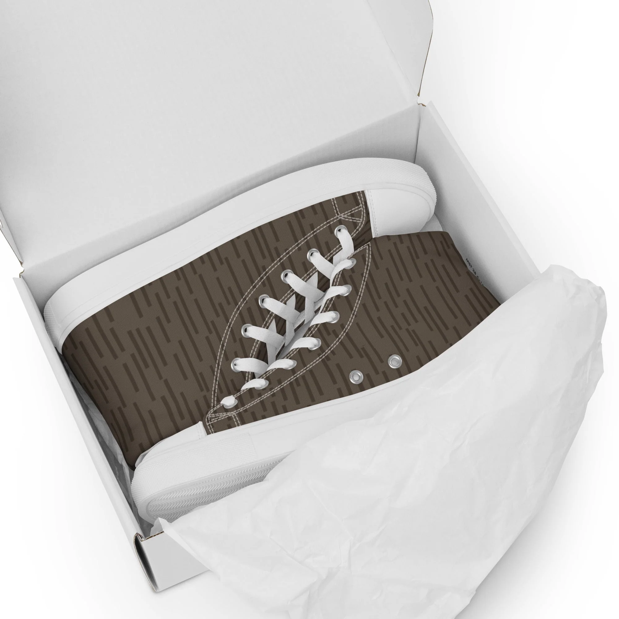 German Strichtarn Brown CAMO Mens High-Top Canvas Shoes - Image 6