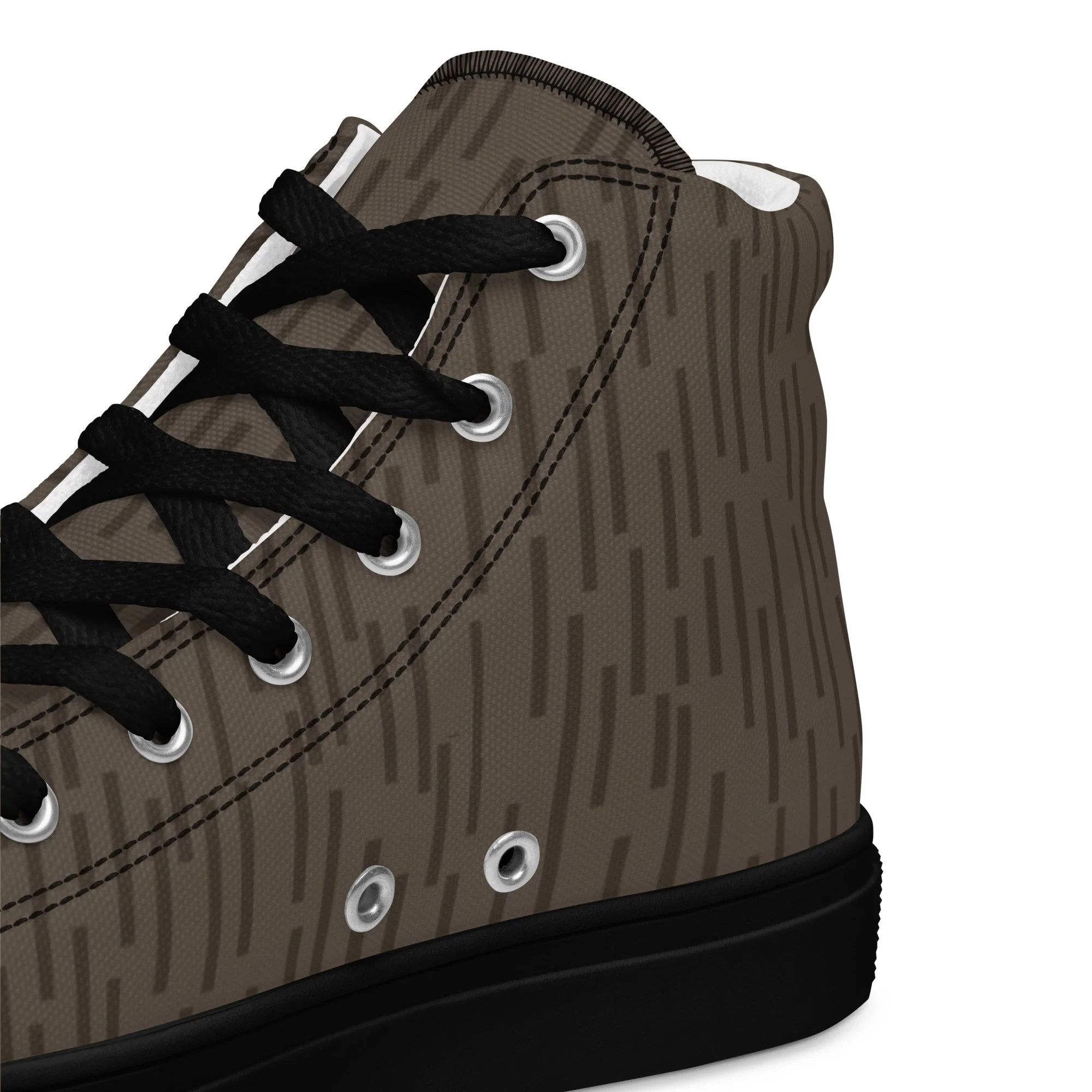 German Strichtarn Brown CAMO Mens High-Top Canvas Shoes - Image 7