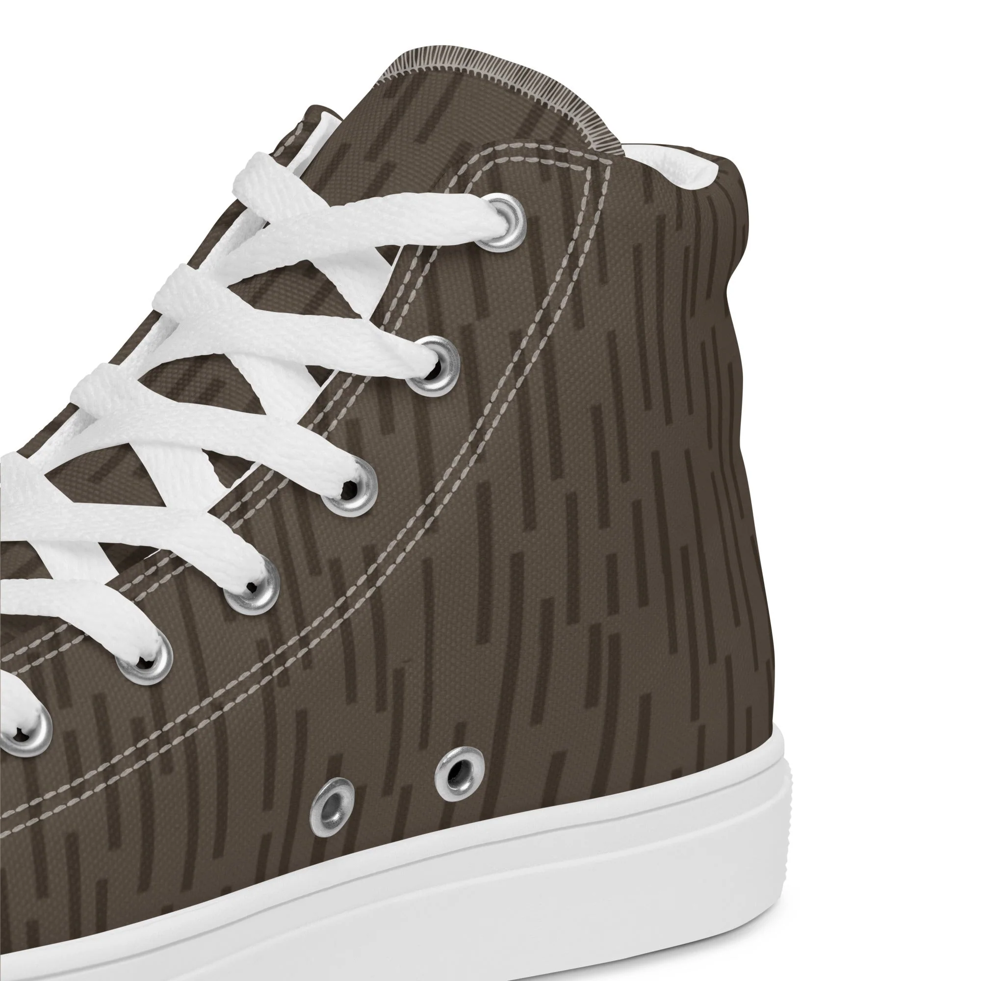 German Strichtarn Brown CAMO Mens High-Top Canvas Shoes - Image 8