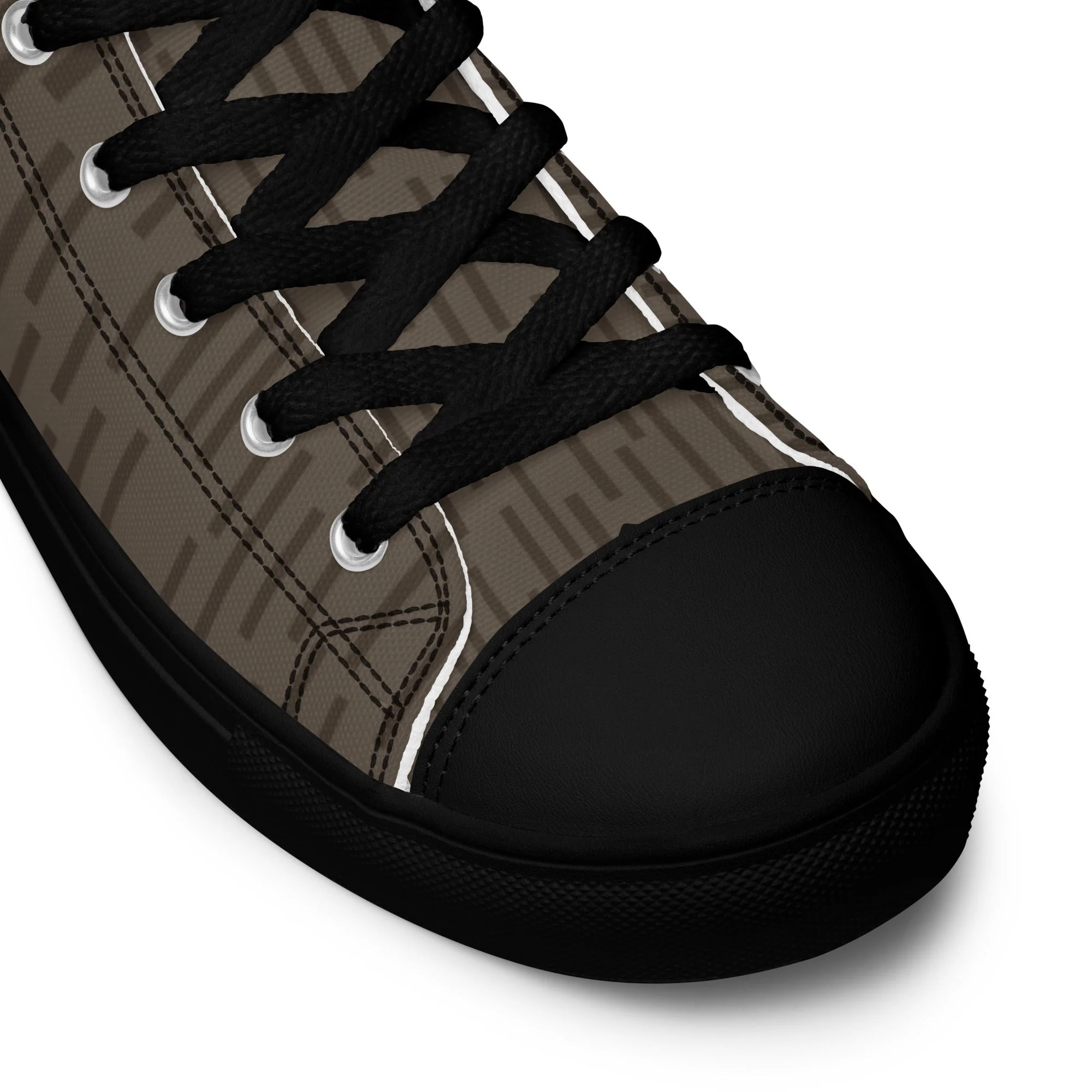 German Strichtarn Brown CAMO Mens High-Top Canvas Shoes - Image 9