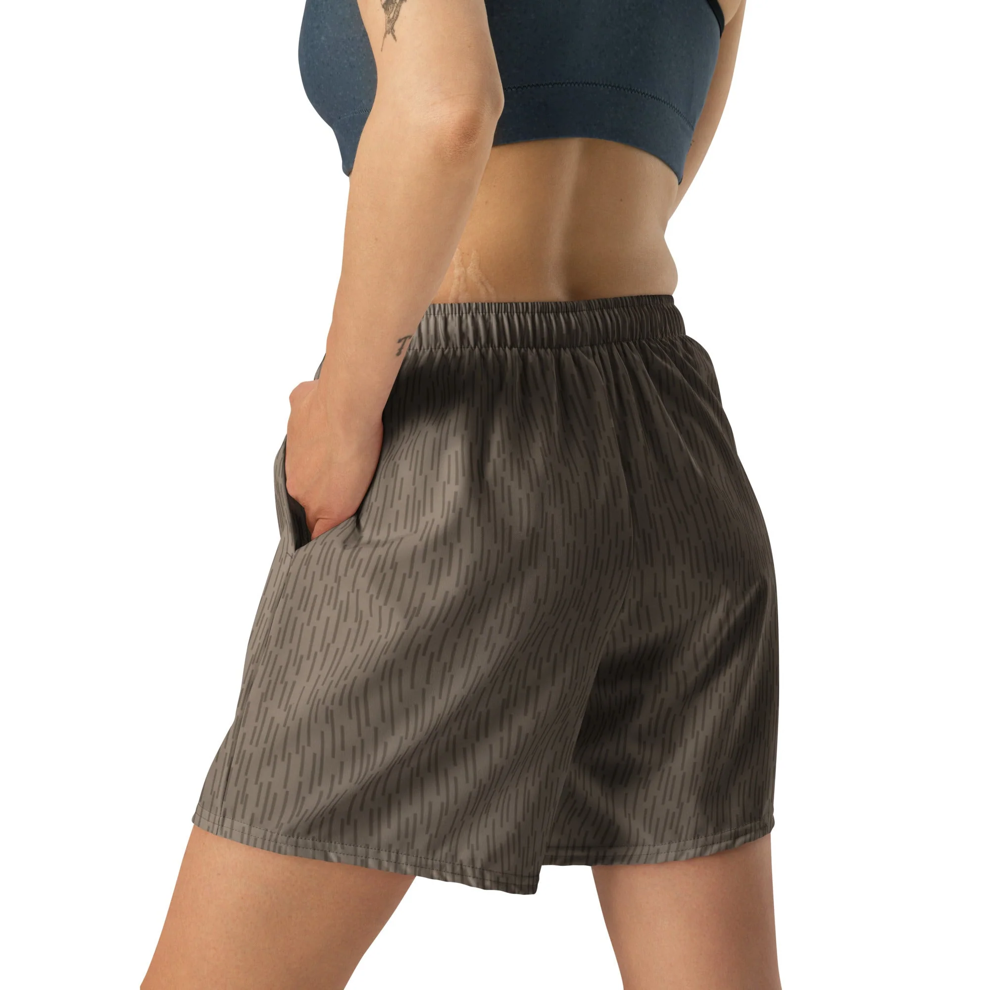 German Strichtarn Brown CAMO Unisex Athletic Long Shorts - Image 4