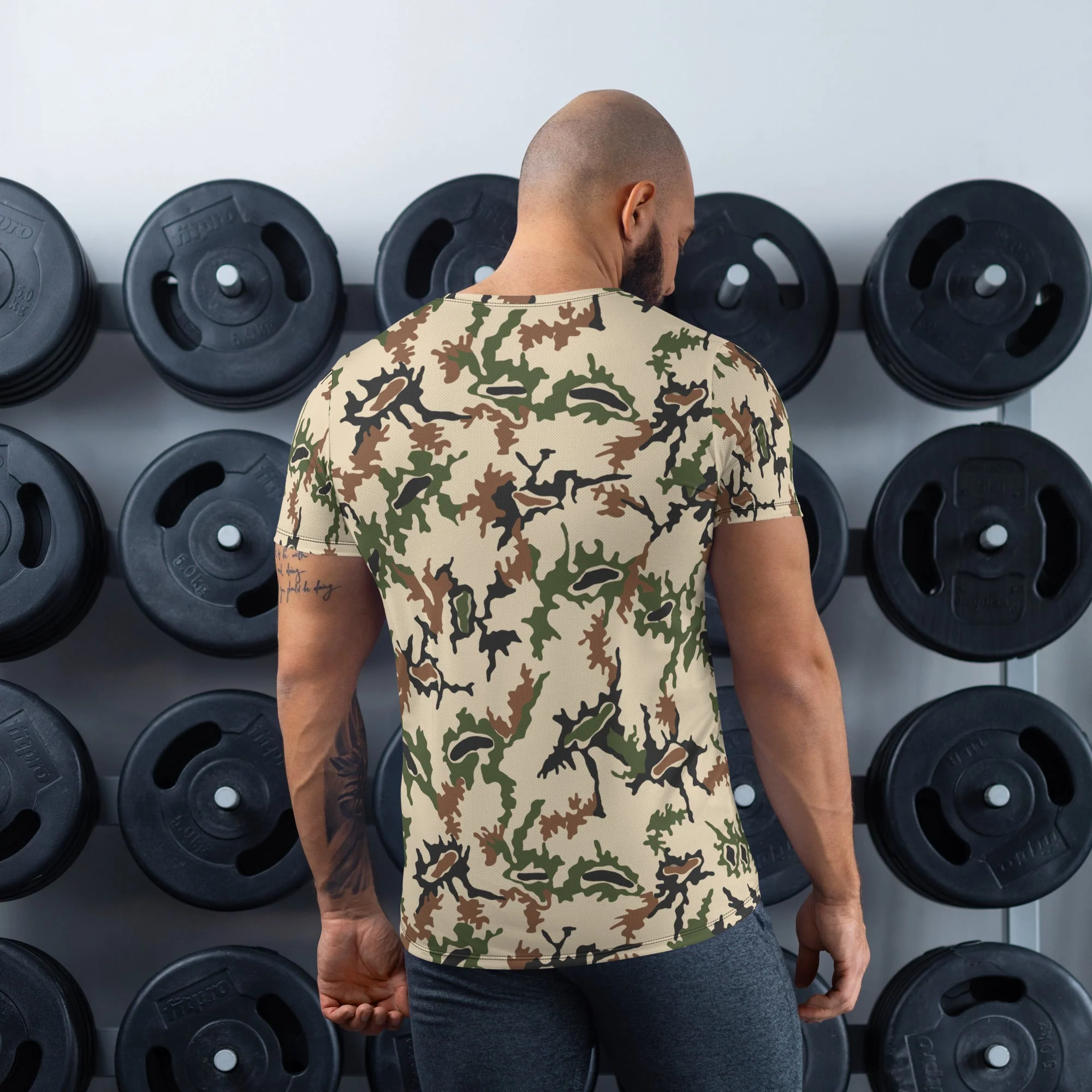 Egyptian Scrambled Eggs Desert CAMO Mens Athletic T-Shirt - Image 2