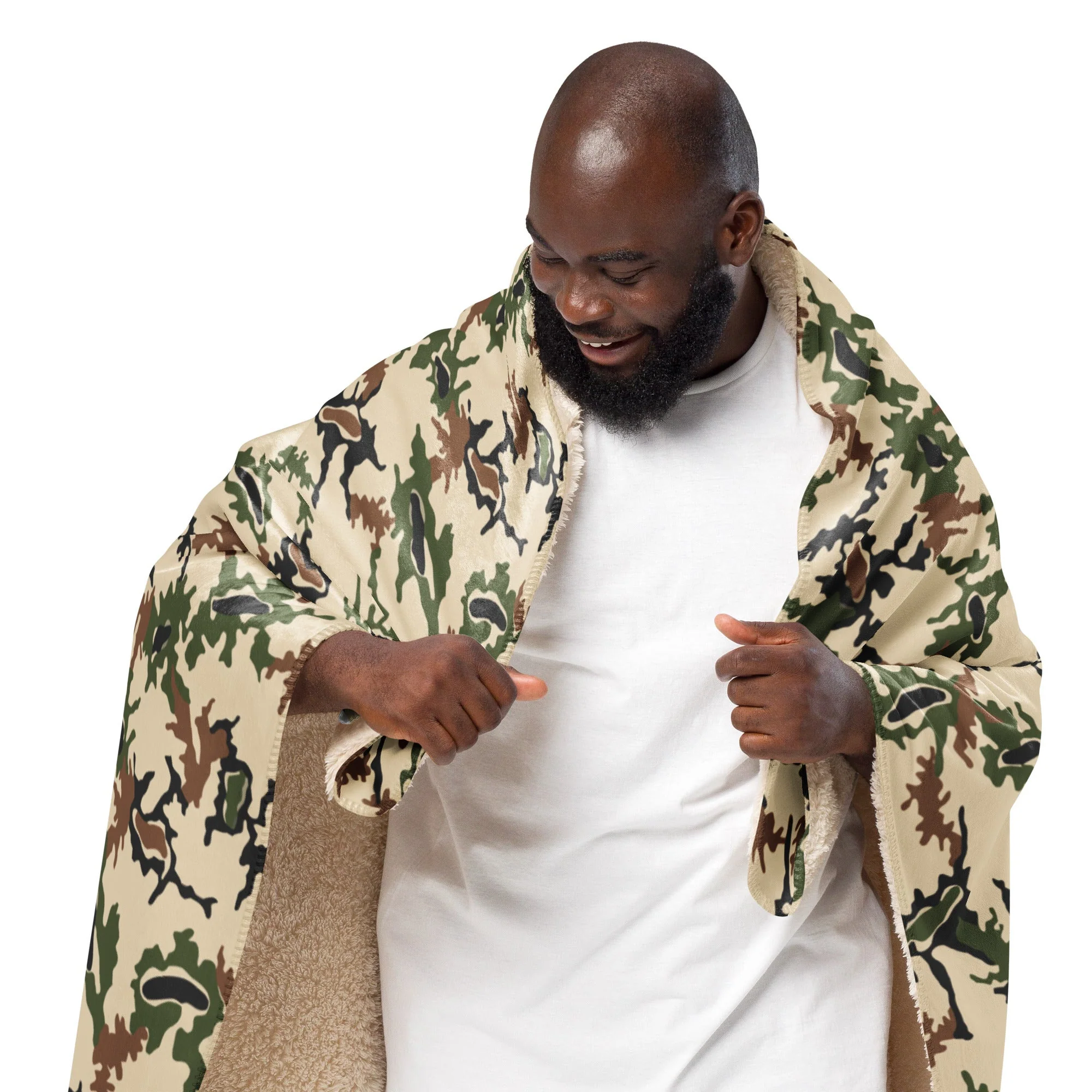 Egyptian Scrambled Eggs Desert CAMO Sherpa Blanket - Image 5
