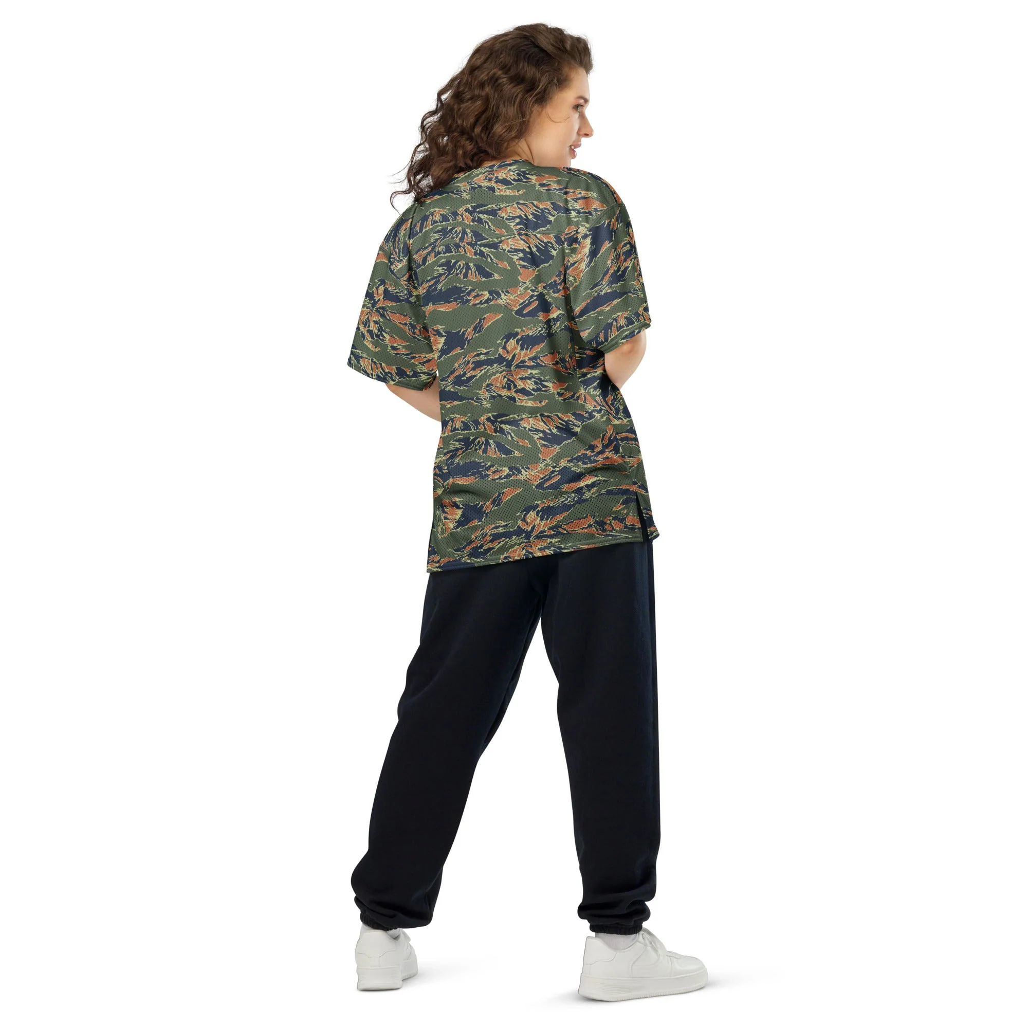 Equador Tiger Stripe Orange CAMO Unisex American Football Jersey - Image 13