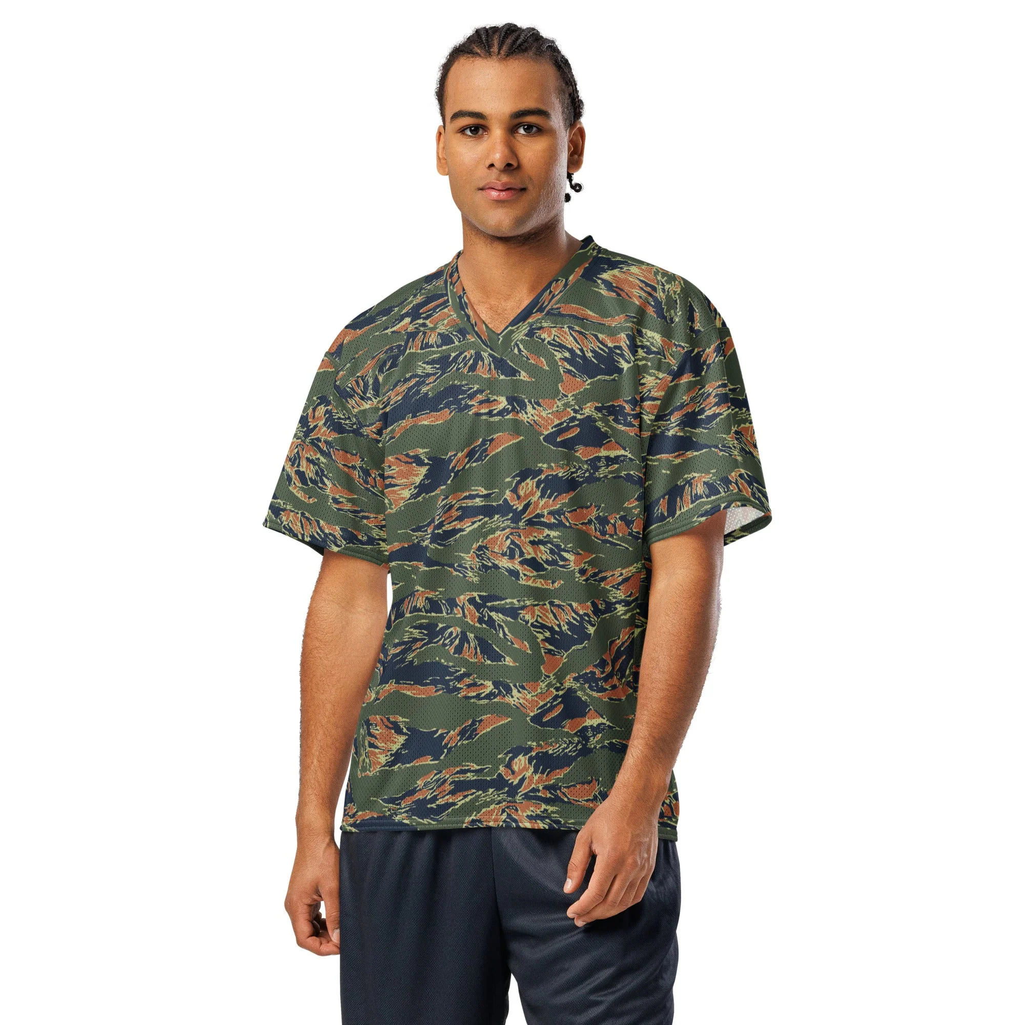 Equador Tiger Stripe Orange CAMO Unisex American Football Jersey - Image 5