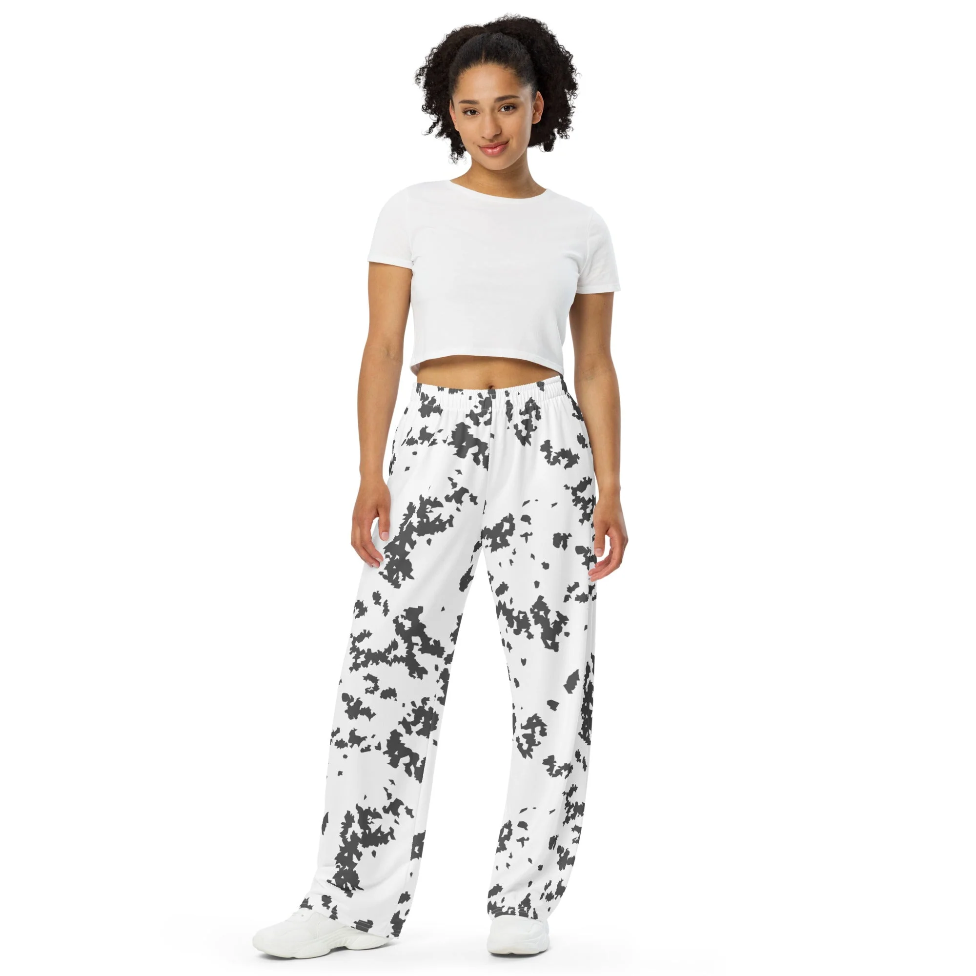 Finnish Lumikuvio Snow CAMO Unisex Wide-Leg Leisure Pants - Image 6