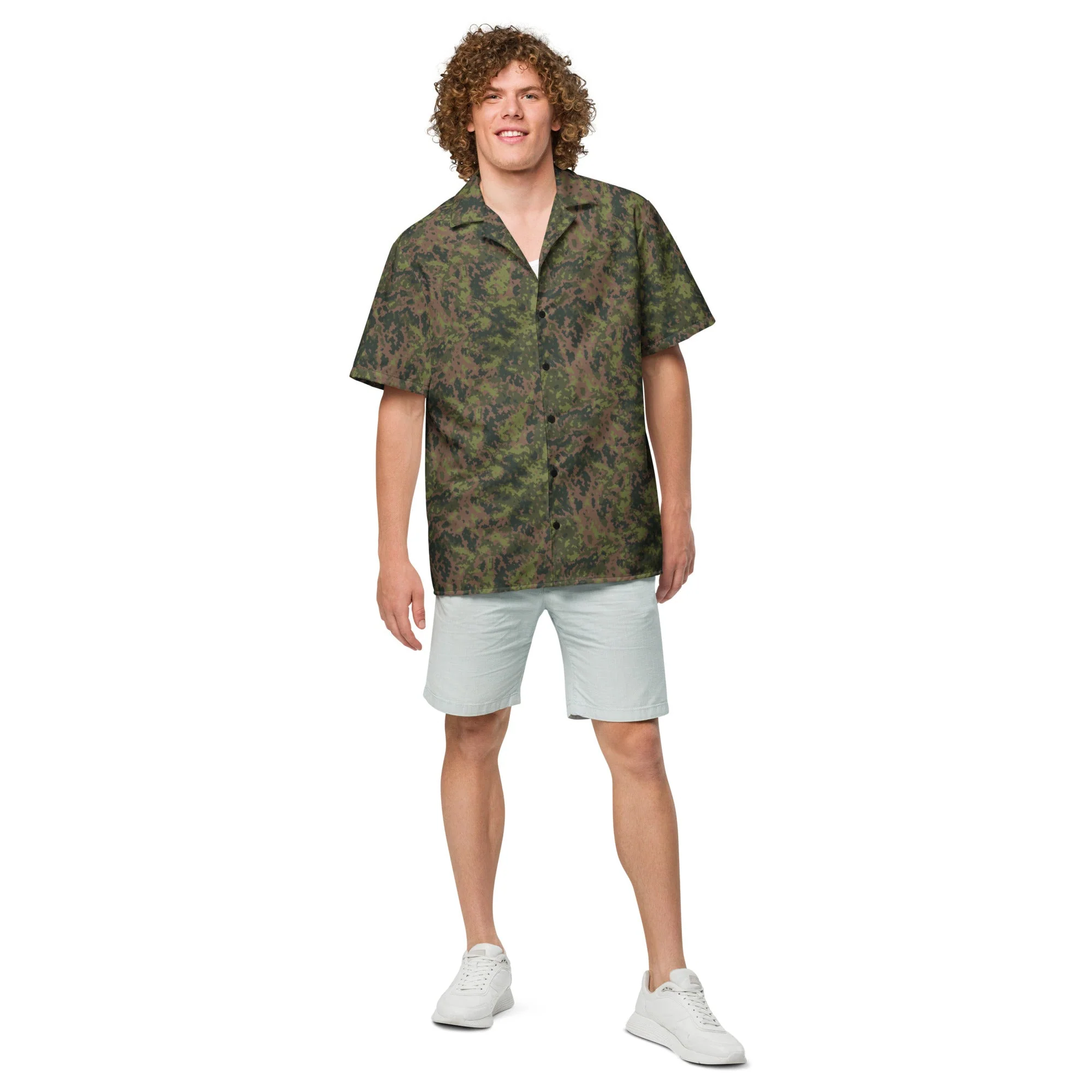 Finnish M05 Maastokuvio CAMO Unisex Short-Sleeve Button Shirt - Image 4