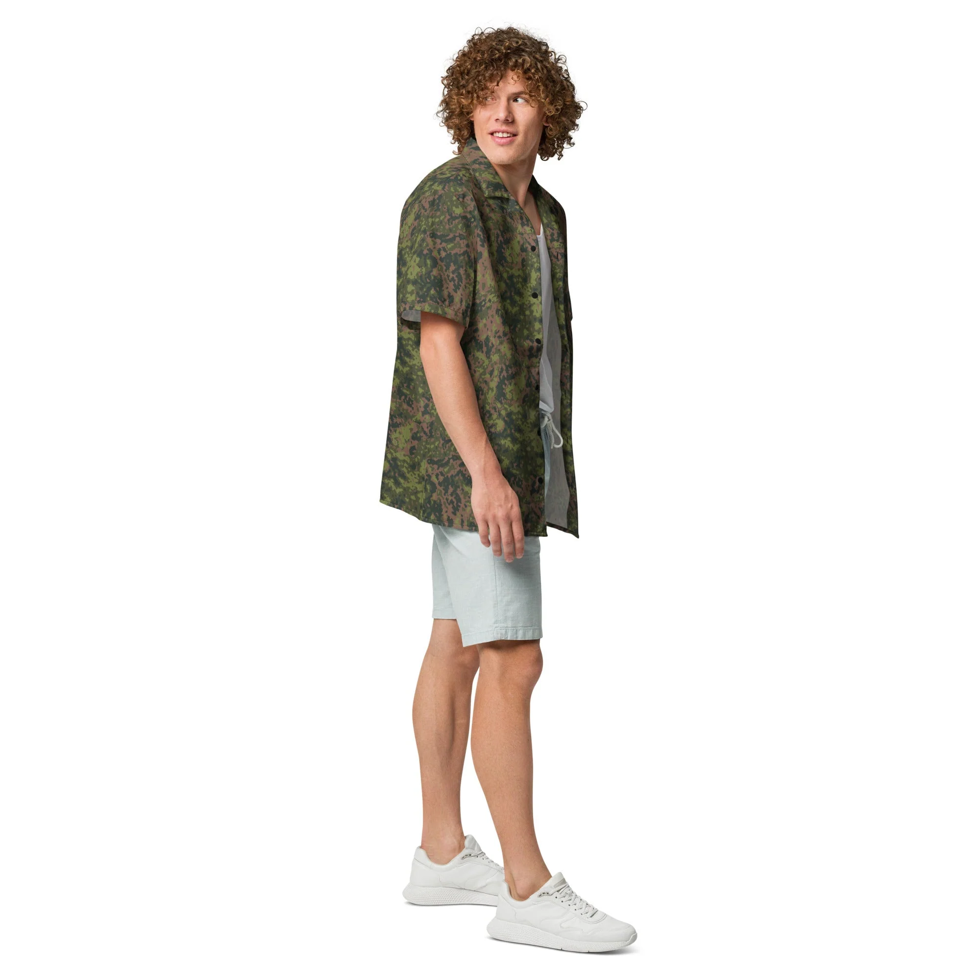 Finnish M05 Maastokuvio CAMO Unisex Short-Sleeve Button Shirt - Image 6