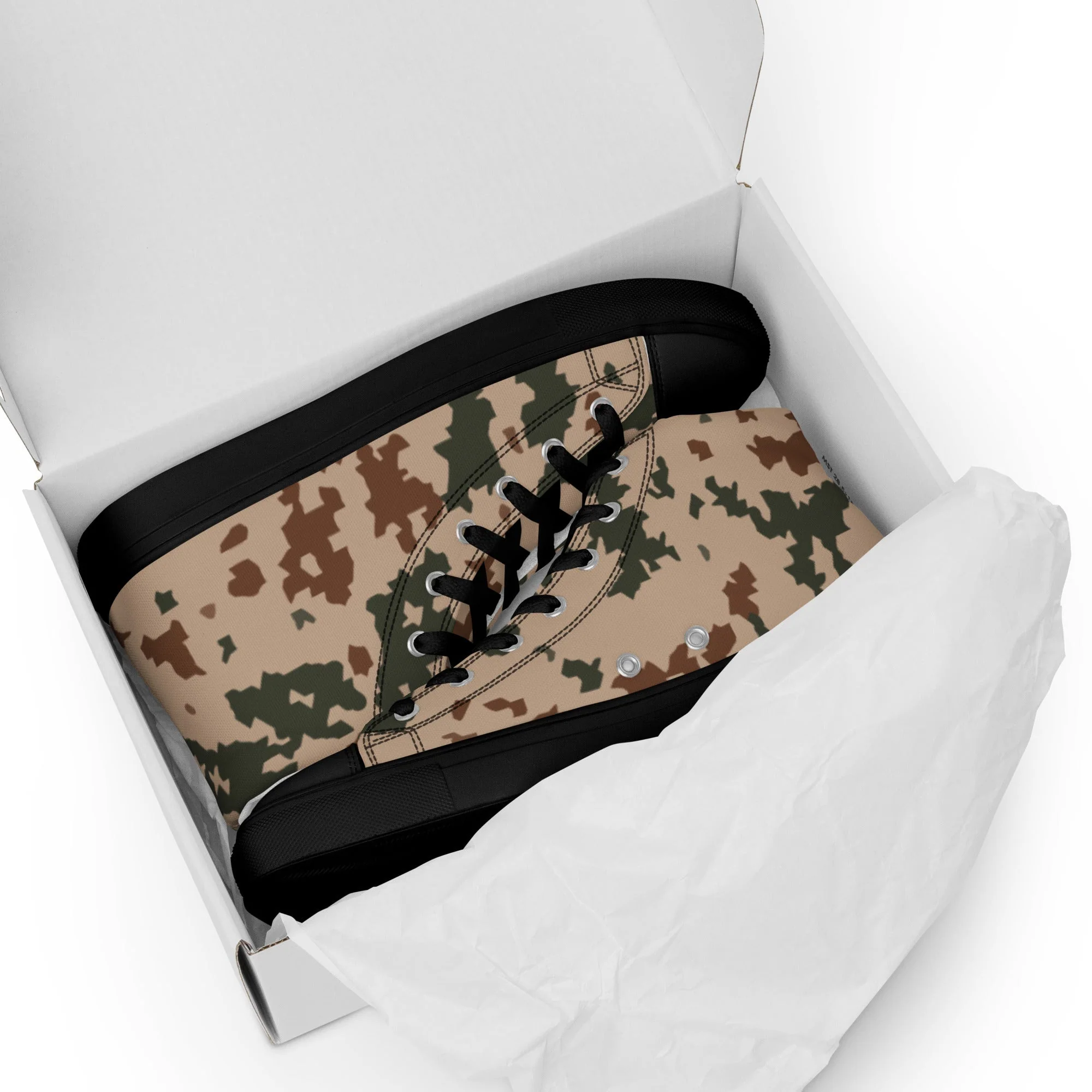 Finnish Hellepuku Desert CAMO Mens High-Top Canvas Shoes - Image 3