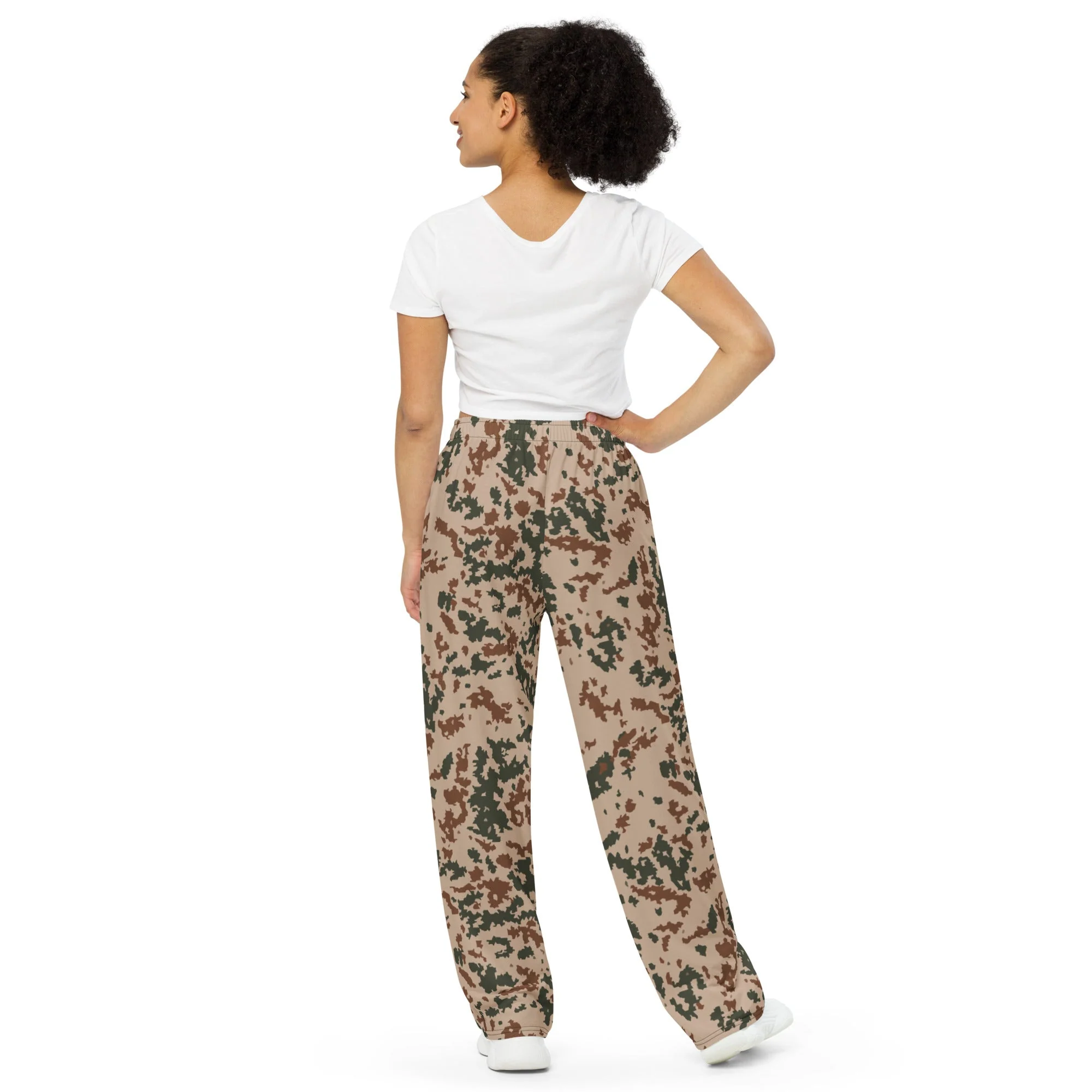 Finnish Hellepuku Desert CAMO Unisex Wide-Leg Leisure Pants - Image 3