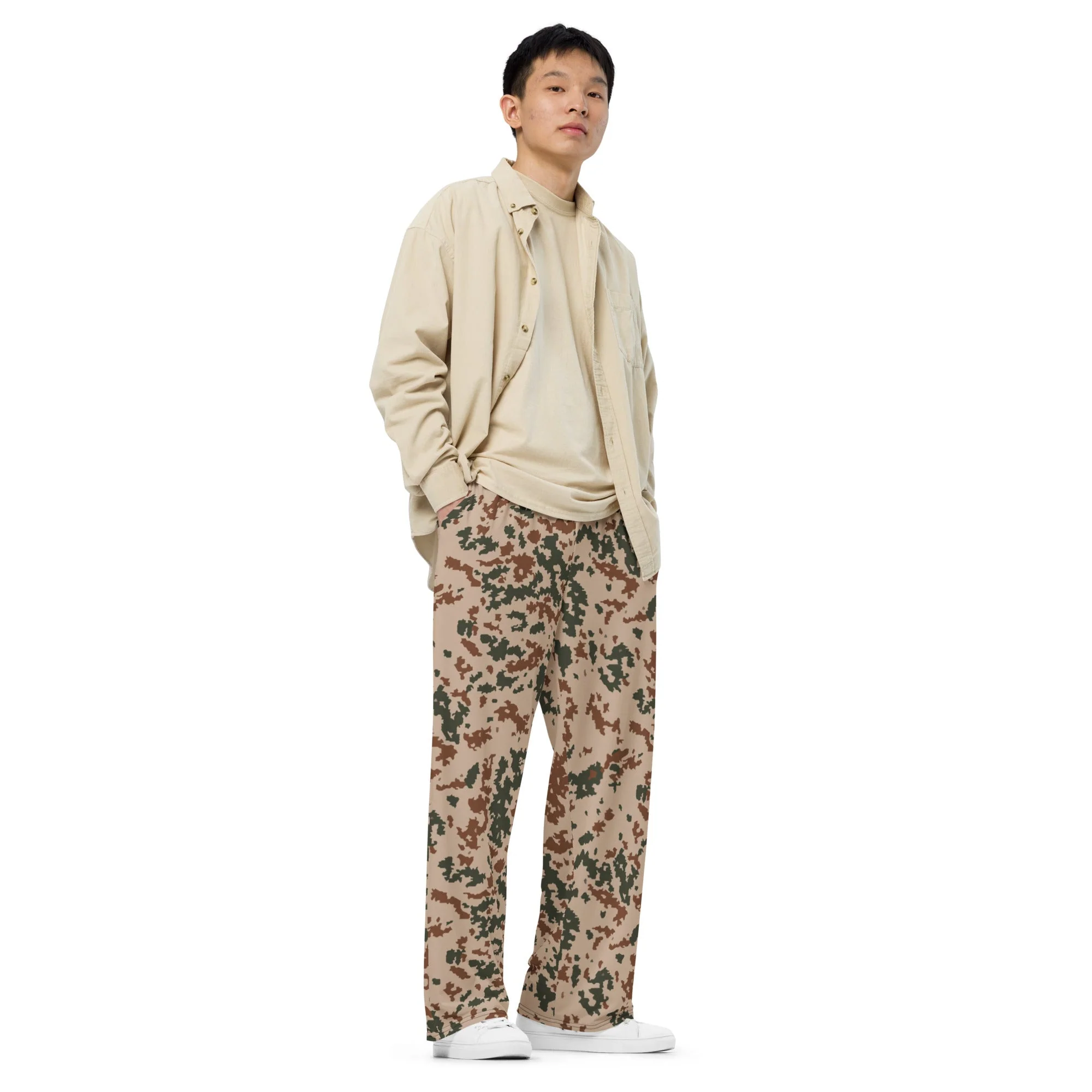 Finnish Hellepuku Desert CAMO Unisex Wide-Leg Leisure Pants - Image 4