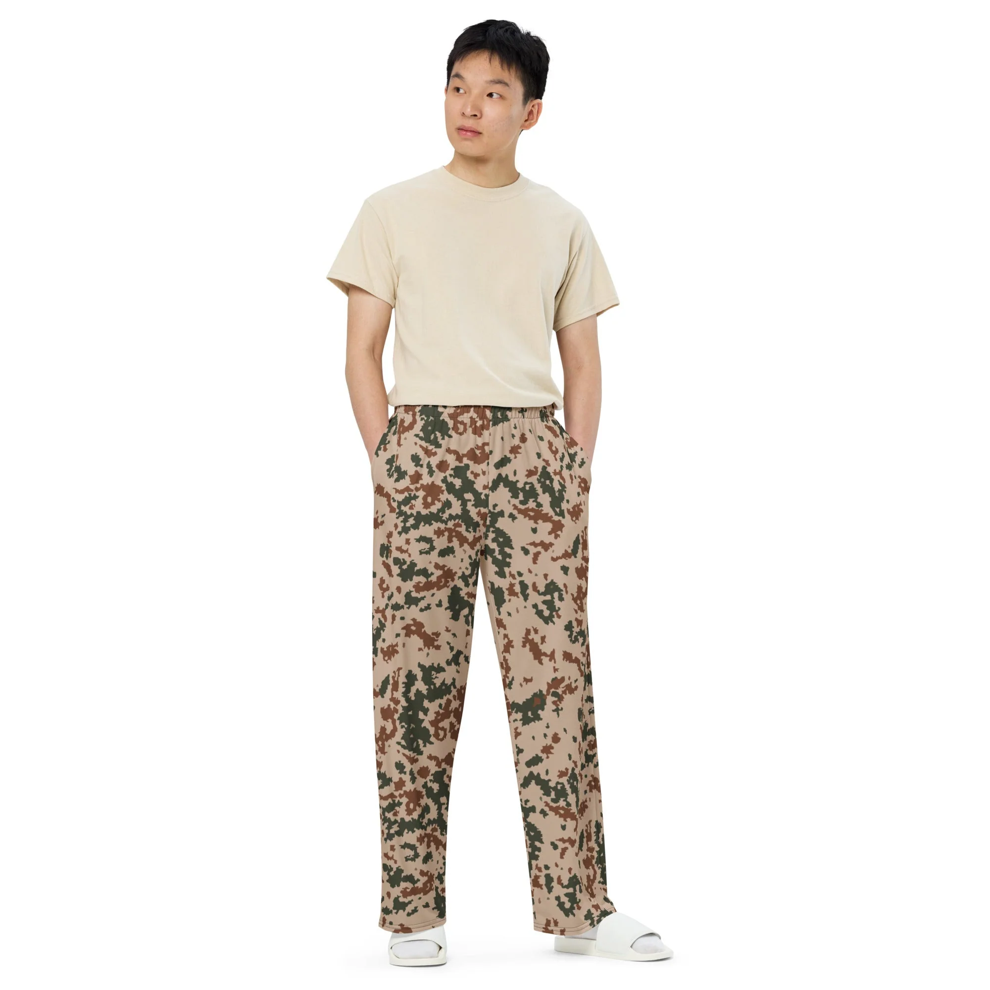 Finnish Hellepuku Desert CAMO Unisex Wide-Leg Leisure Pants - Image 8