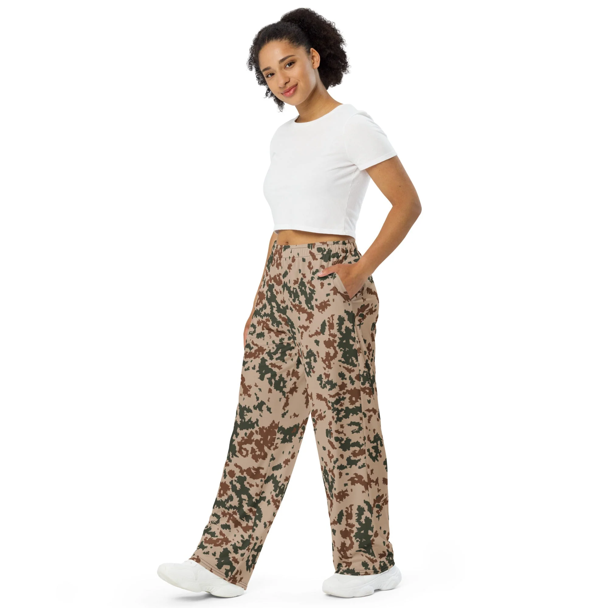 Finnish Hellepuku Desert CAMO Unisex Wide-Leg Leisure Pants - Image 9