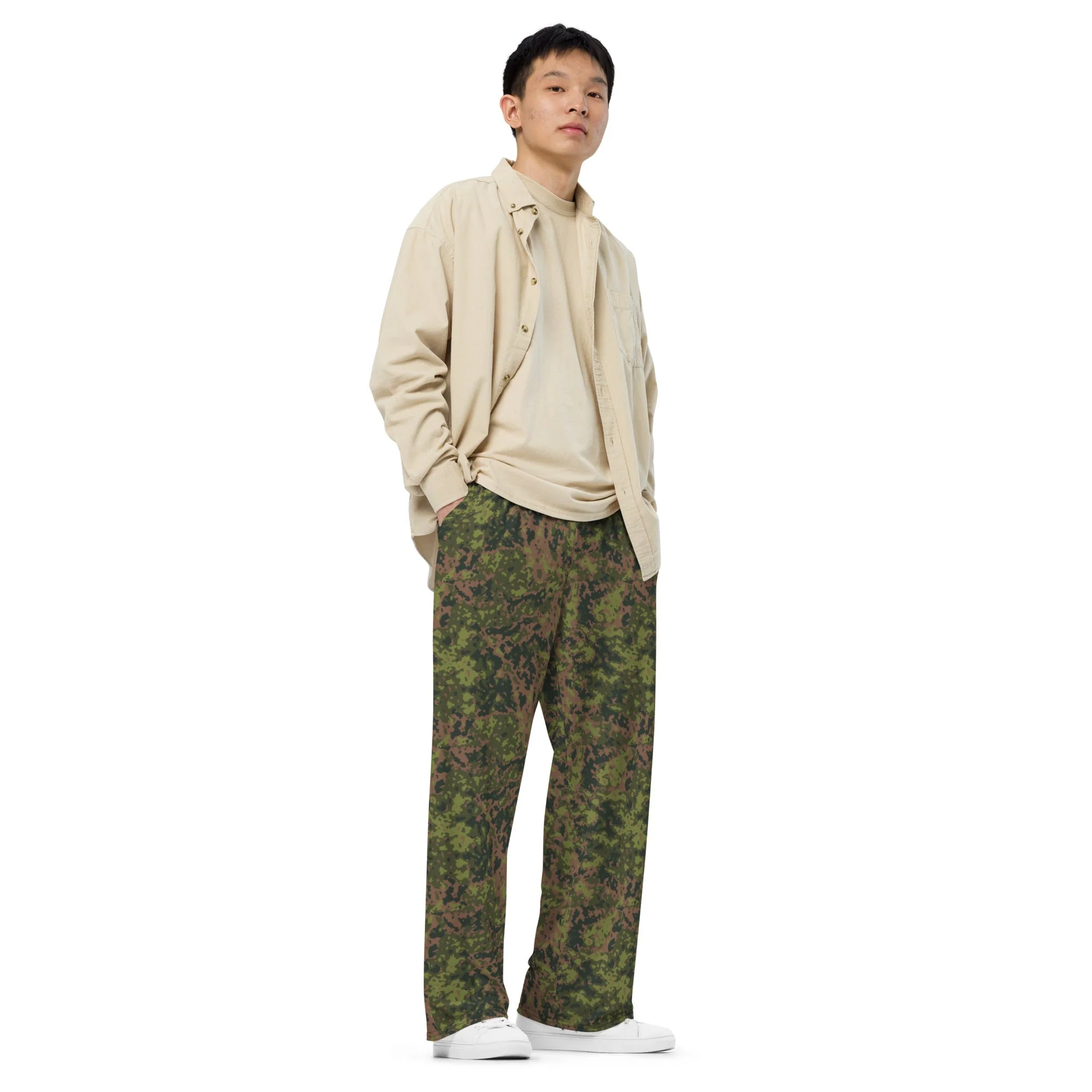 Finnish M05 Maastokuvio CAMO Unisex Wide-Leg Leisure Pants - Image 4